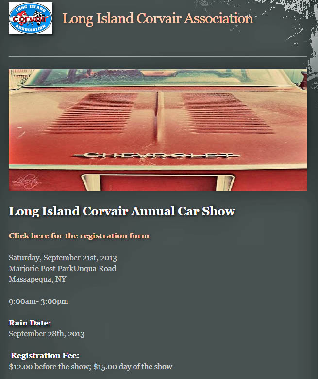 Long Island Corvair Annual Car Show, Massapequa, NY