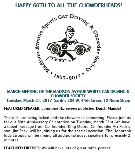 Madison Avenue Sports Car Driving & Chowder Society Meeting, Manhattan