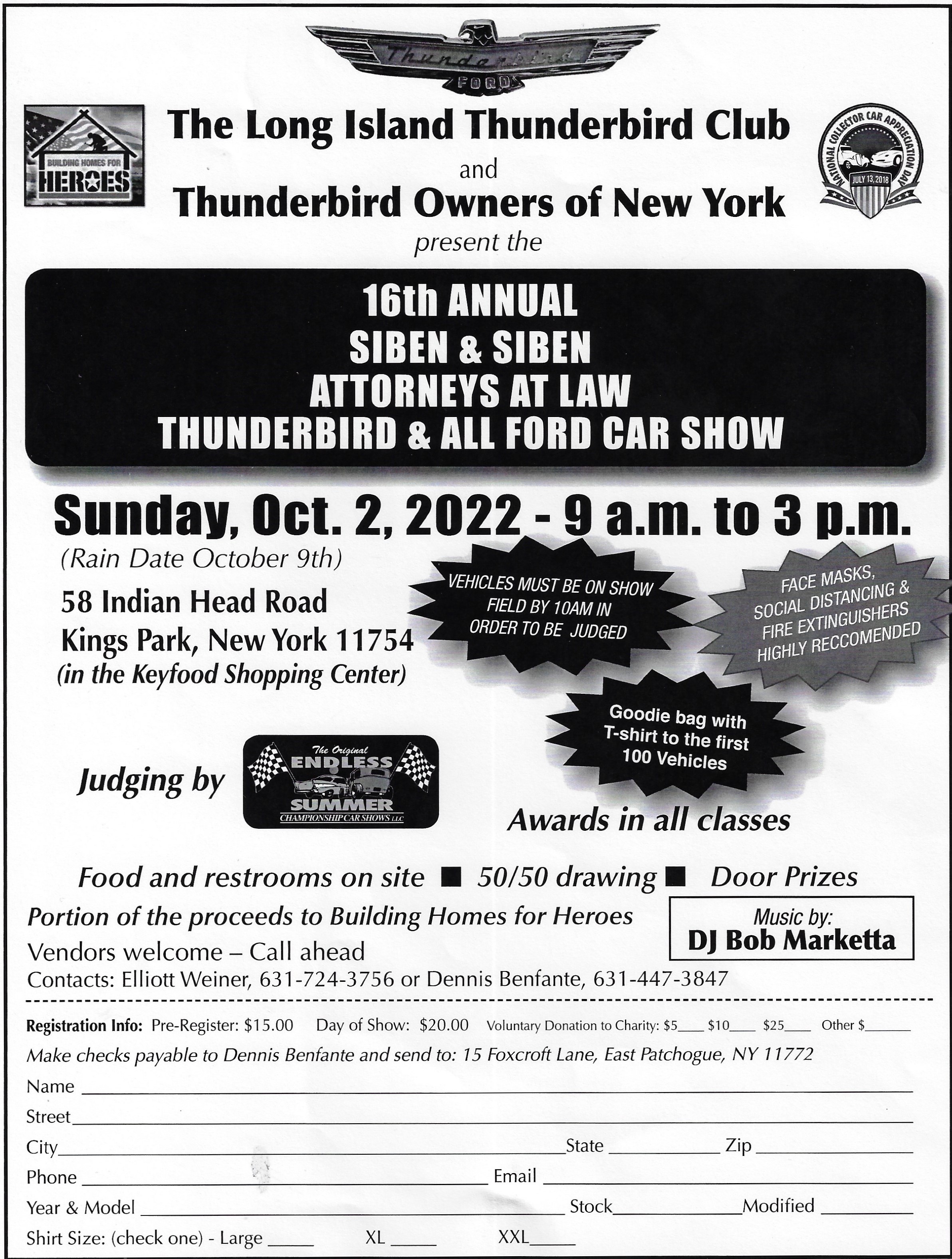 16th Annual Thunderbird and All Ford Car Show, Kings Park, NY