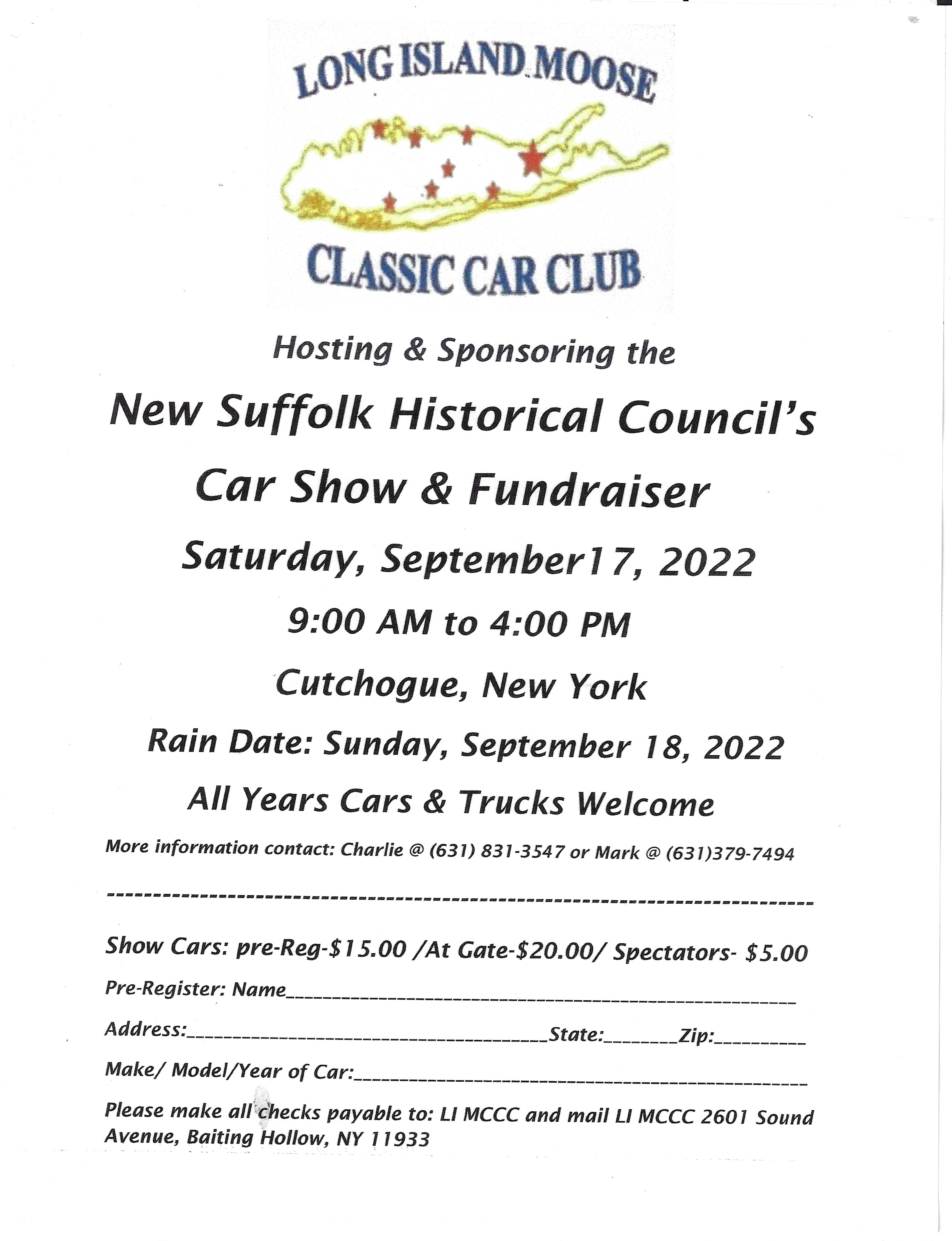New Suffolk Historical Council’s Car Show and Fundraiser, Cutchogue, NY
