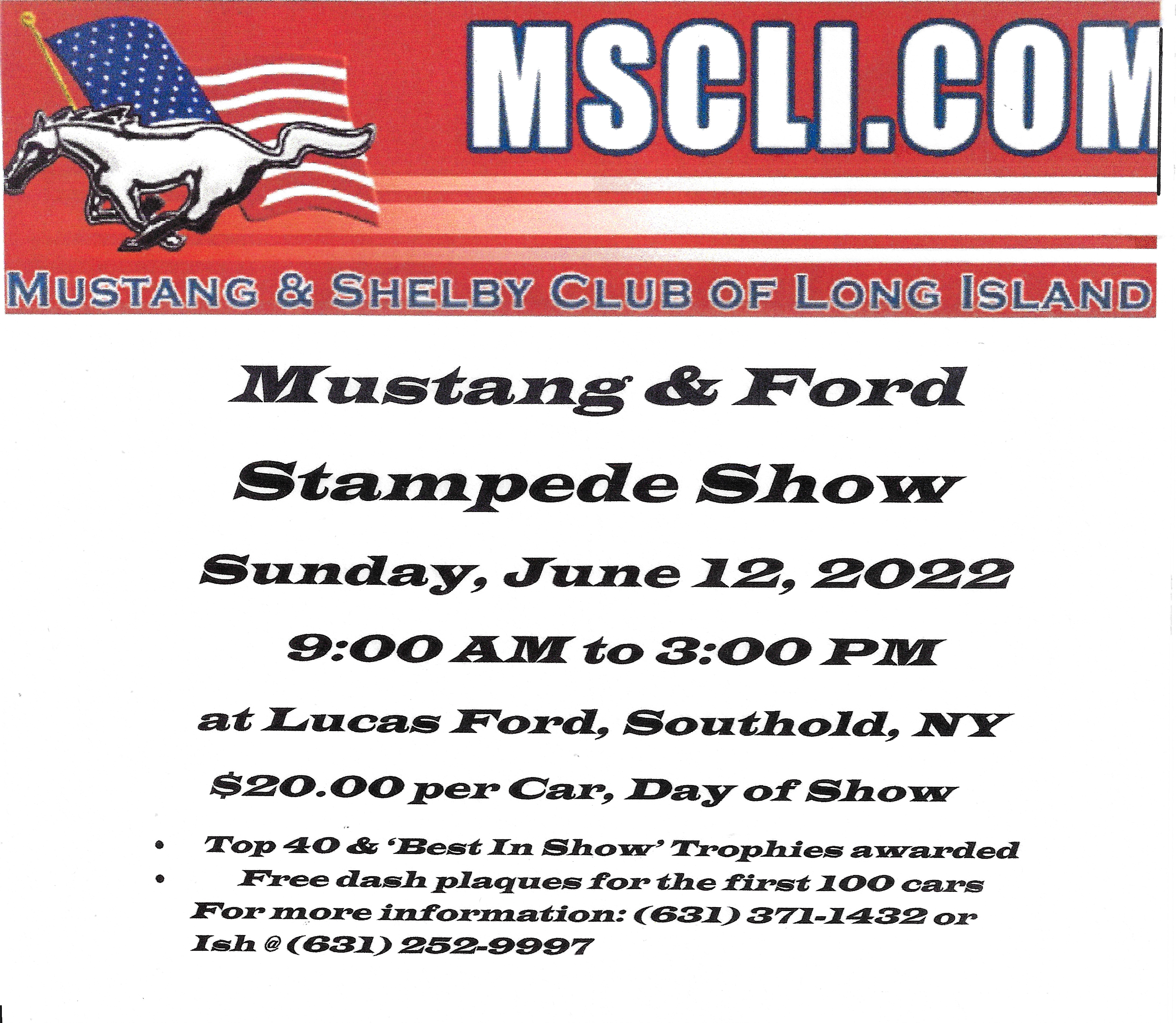 MSCLI Mustang & Ford Stampede Show, Southold, NY