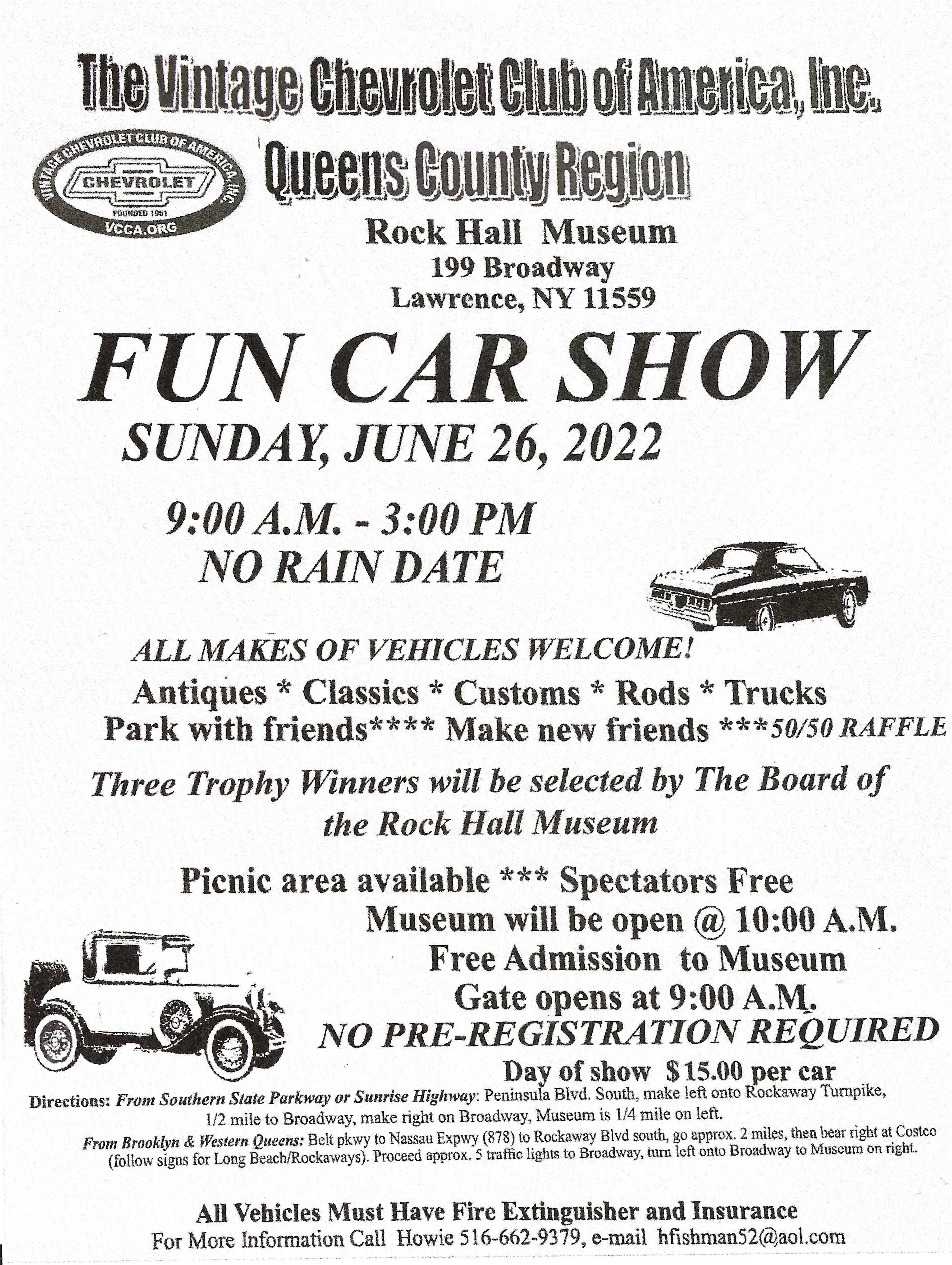 VCCA Queens Chapter Fun Car Show, Lawrence, NY