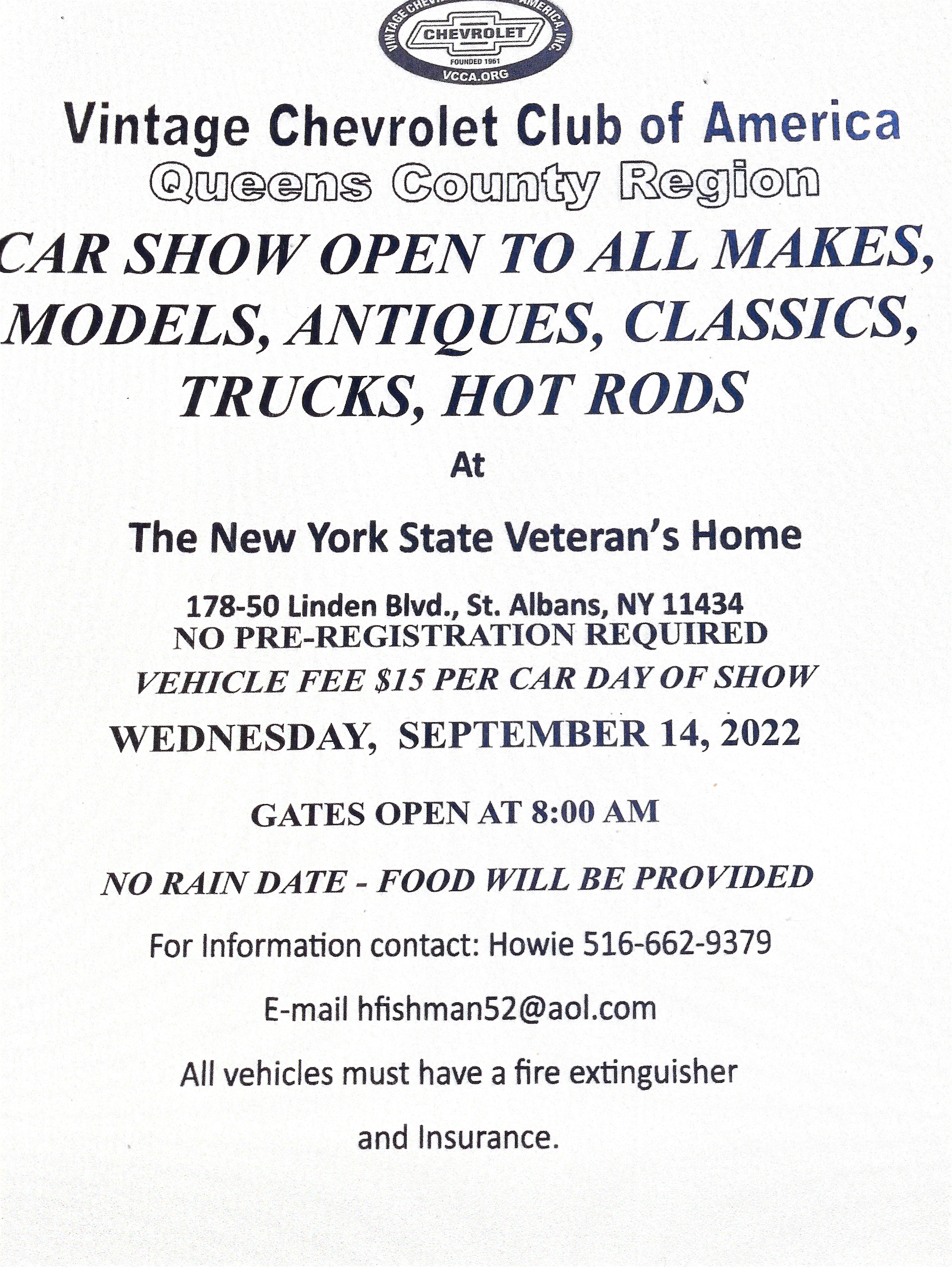 VCCA Queens Chapter NYS Veterans Car Show, St. Albans, Queens, NY