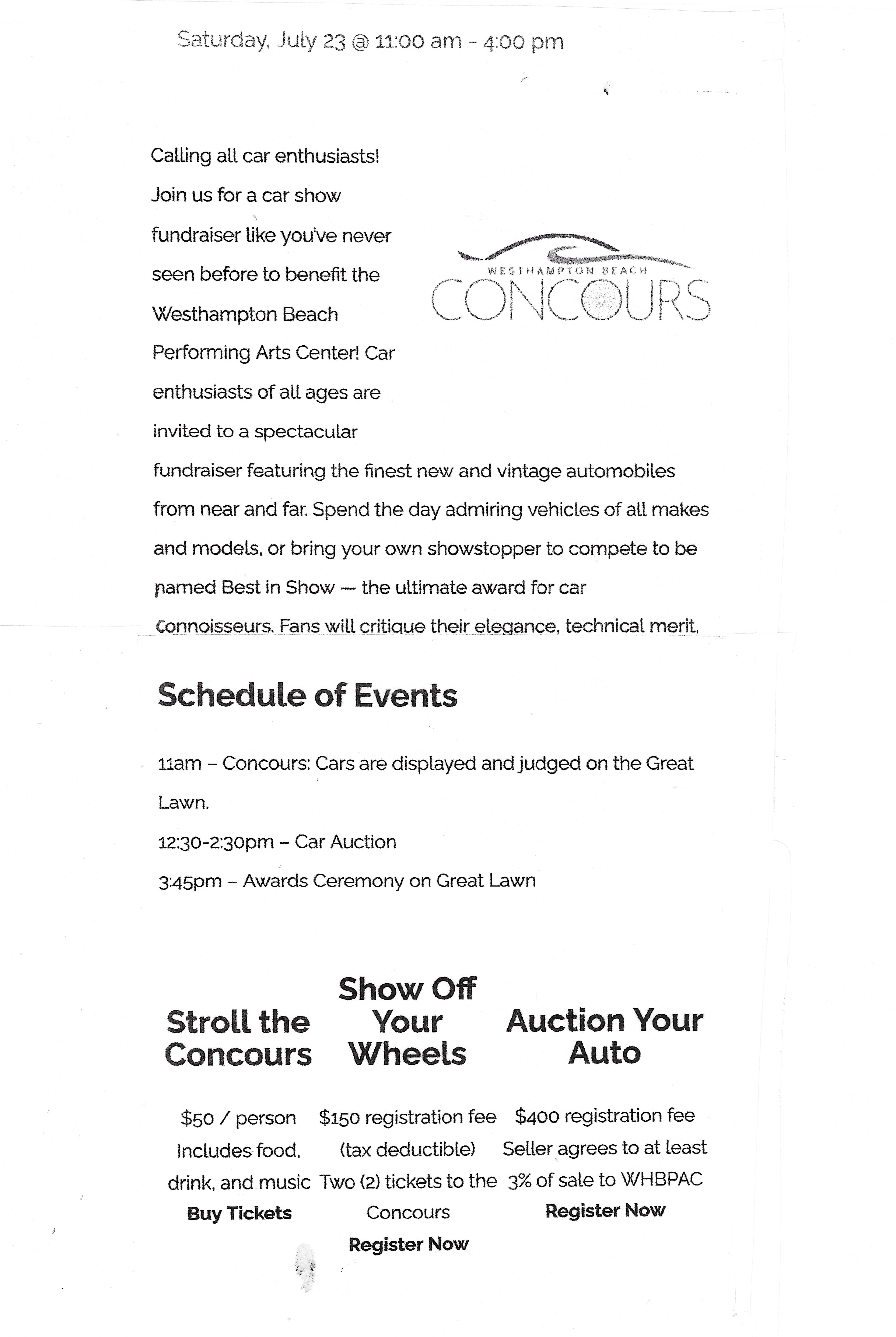 Westhampton Beach Concours, Westhampton Beach, NY