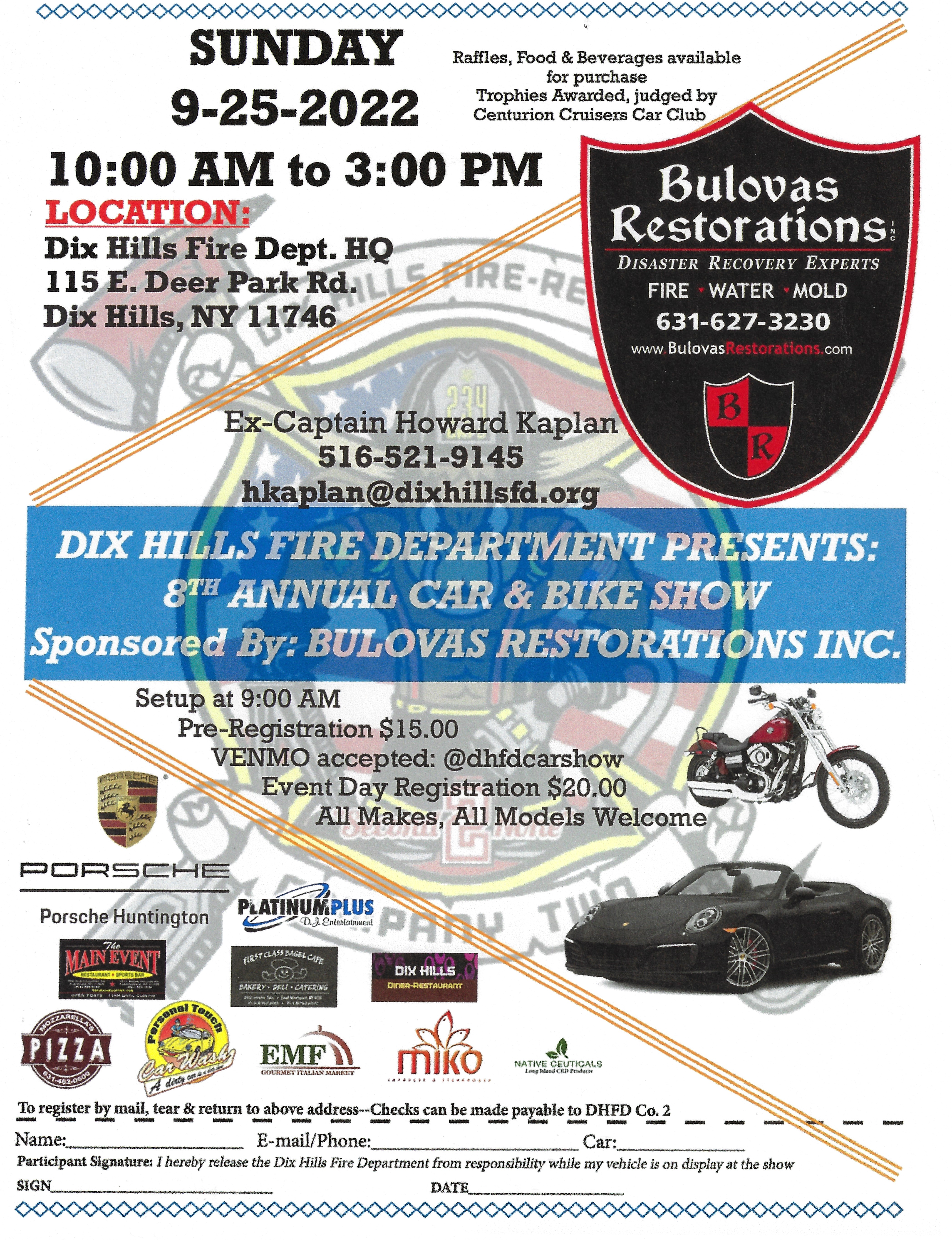 Dix Hills Fire Department  8th Annual Car & Bike Show, Dix Hills, NY