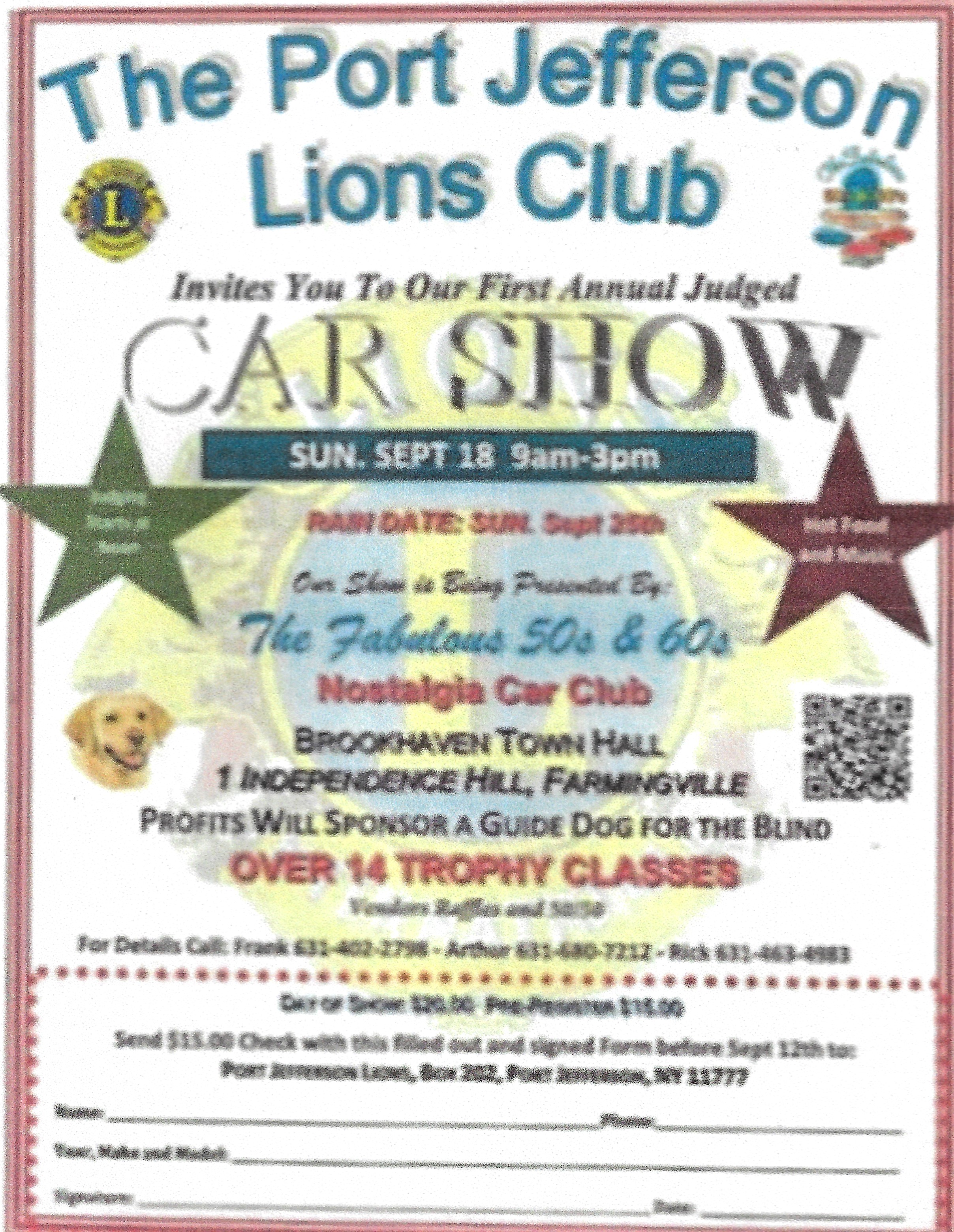 The Port Jefferson Lions Club 1st Annual Car Show, Farmingville, NY
