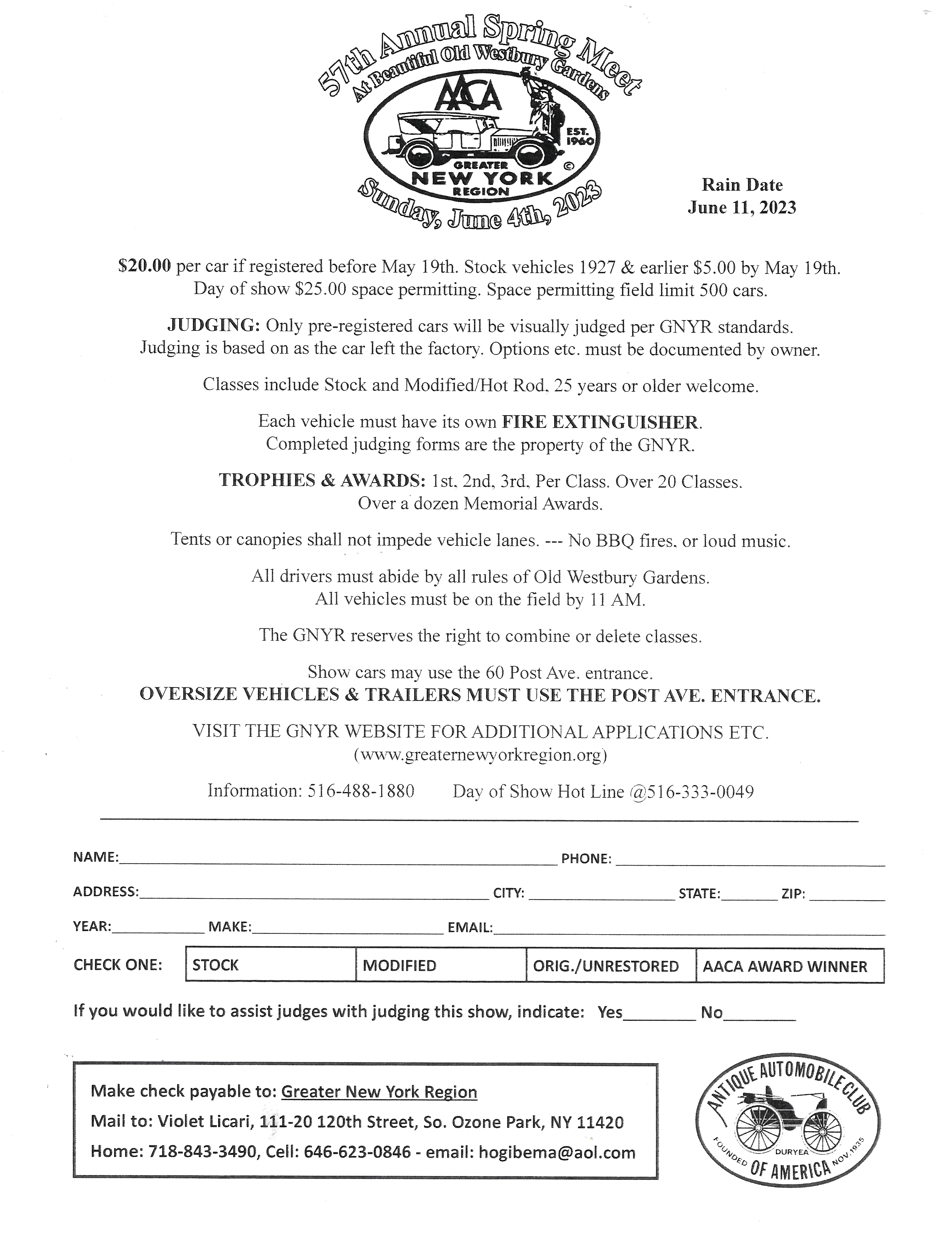 AACA Greater NY Region 27th Annual Spring Meet, Old Westbury, NY