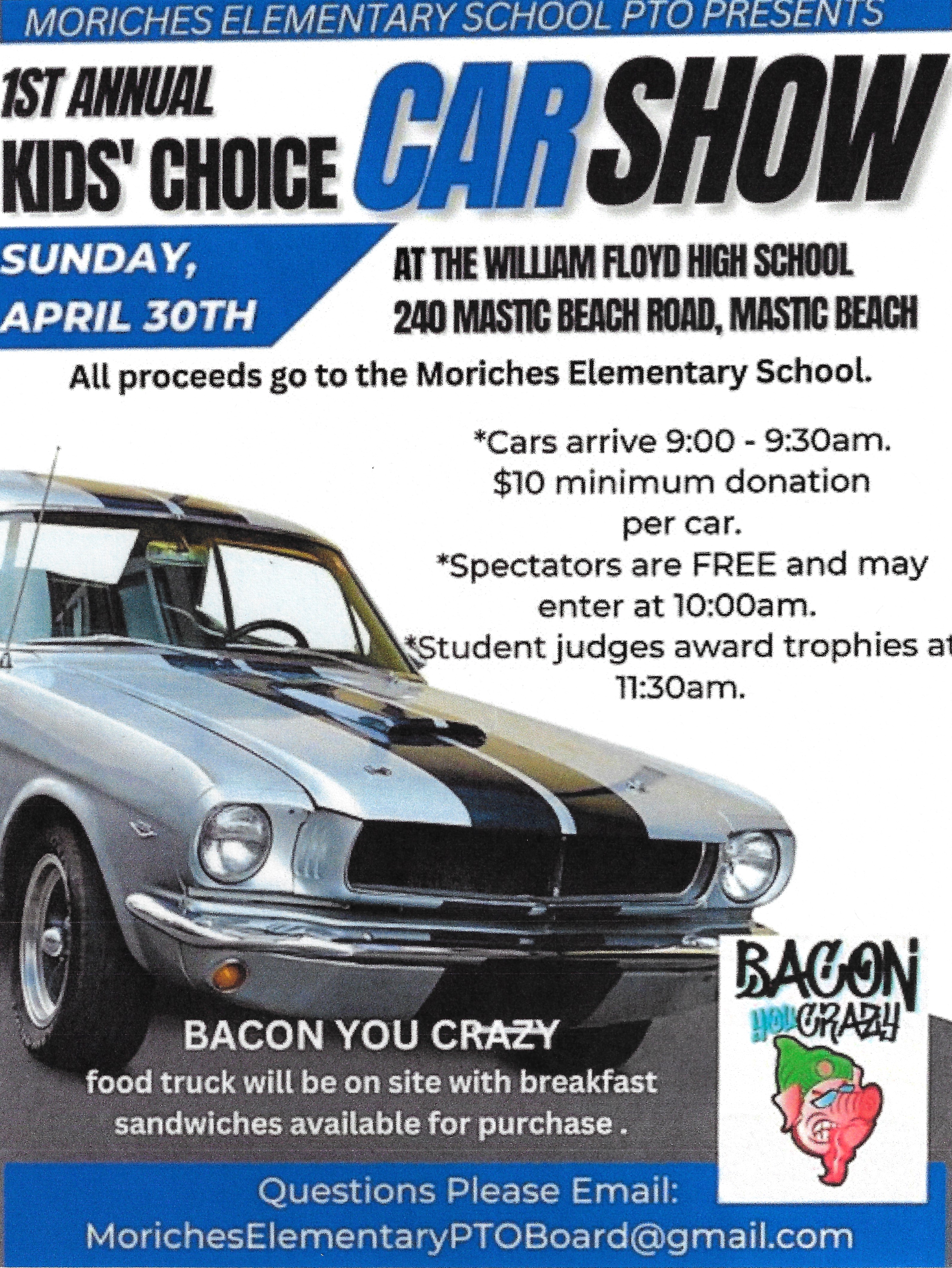1st Annual Kids Choice Car Show, Mastic Beach, NY