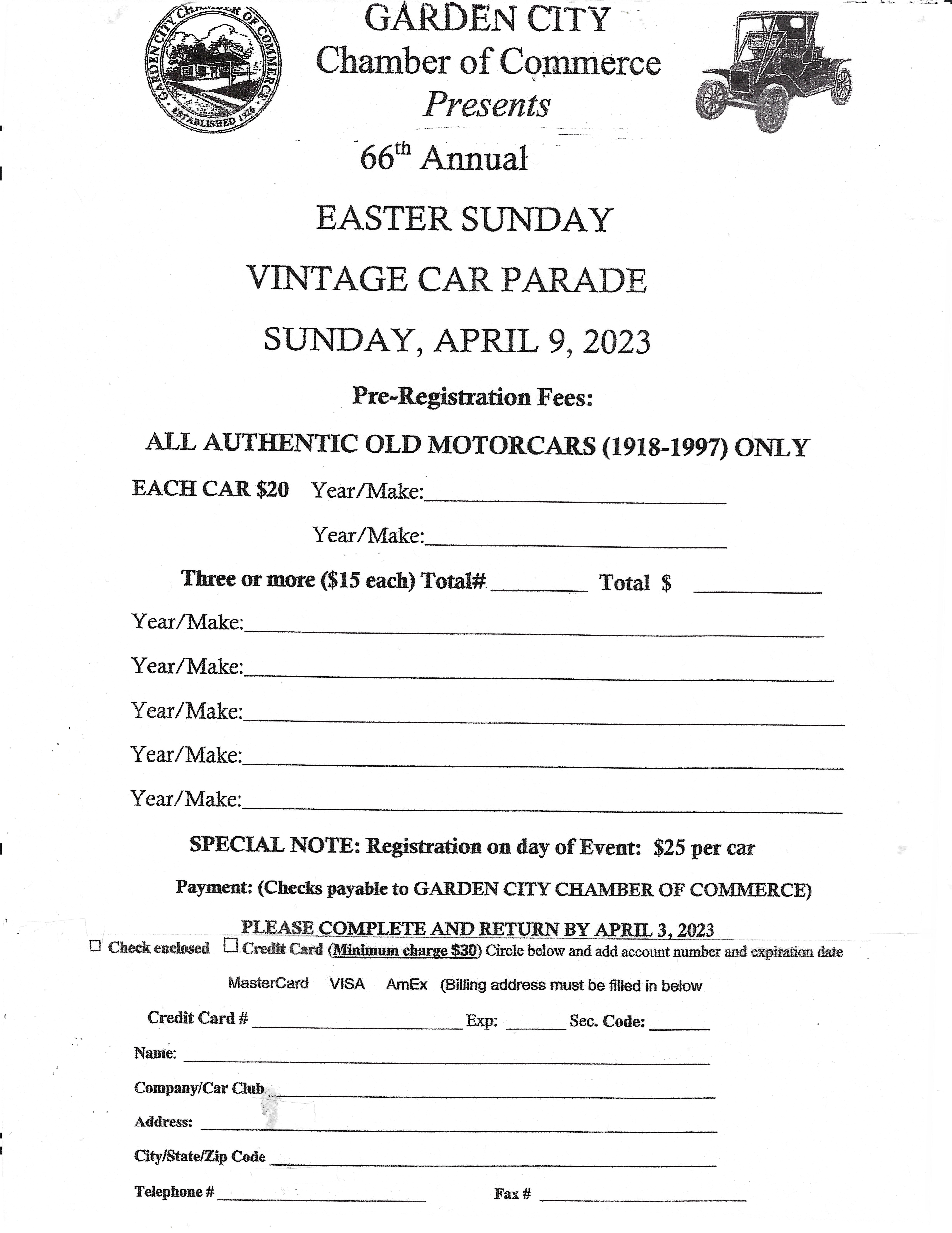 Garden City Easter Day Car Parade & Show, Garden City, NY