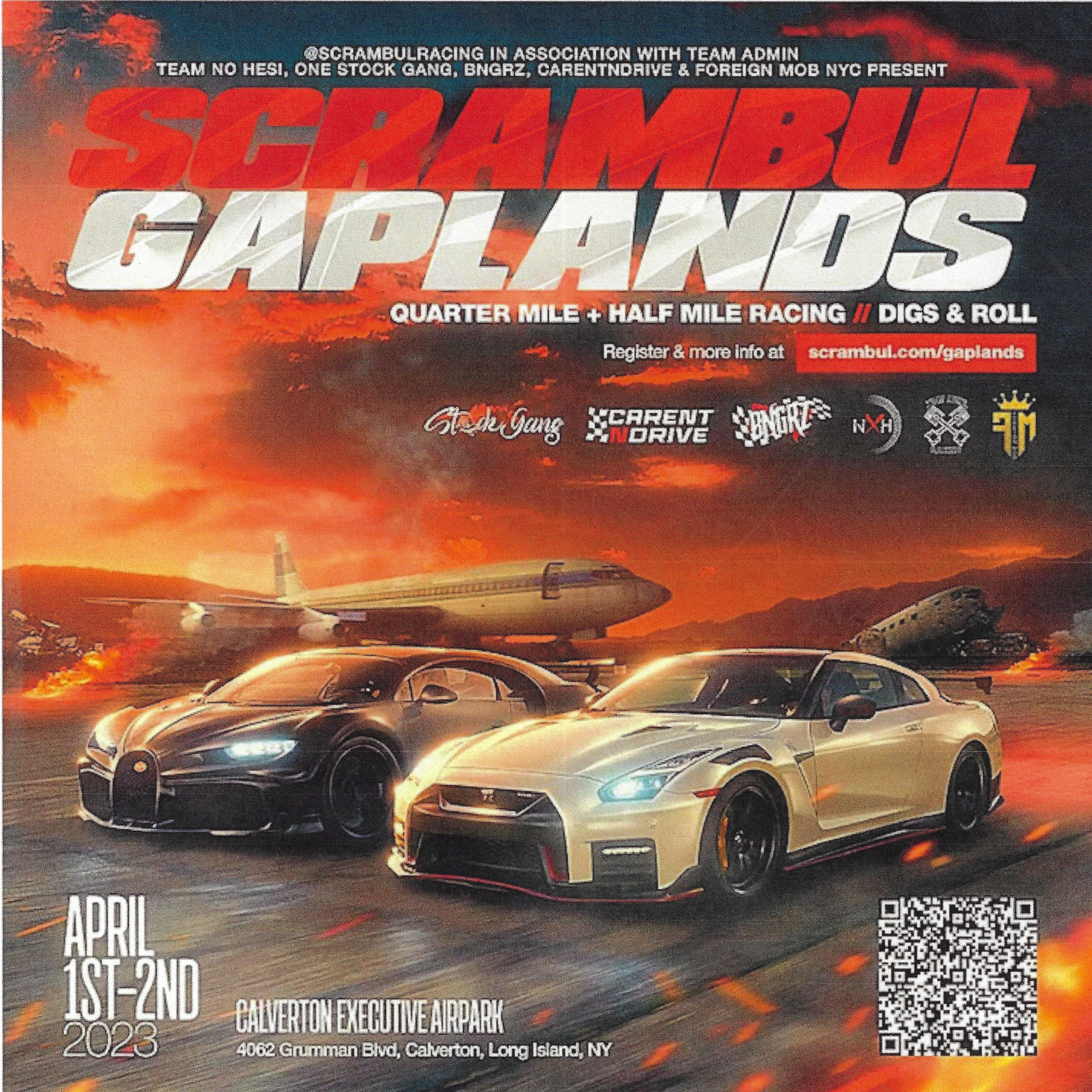 Scrambul: Gaplands Quarter Mile + Half Mile Drag & Roll Racing Weekend, Calverton, NY