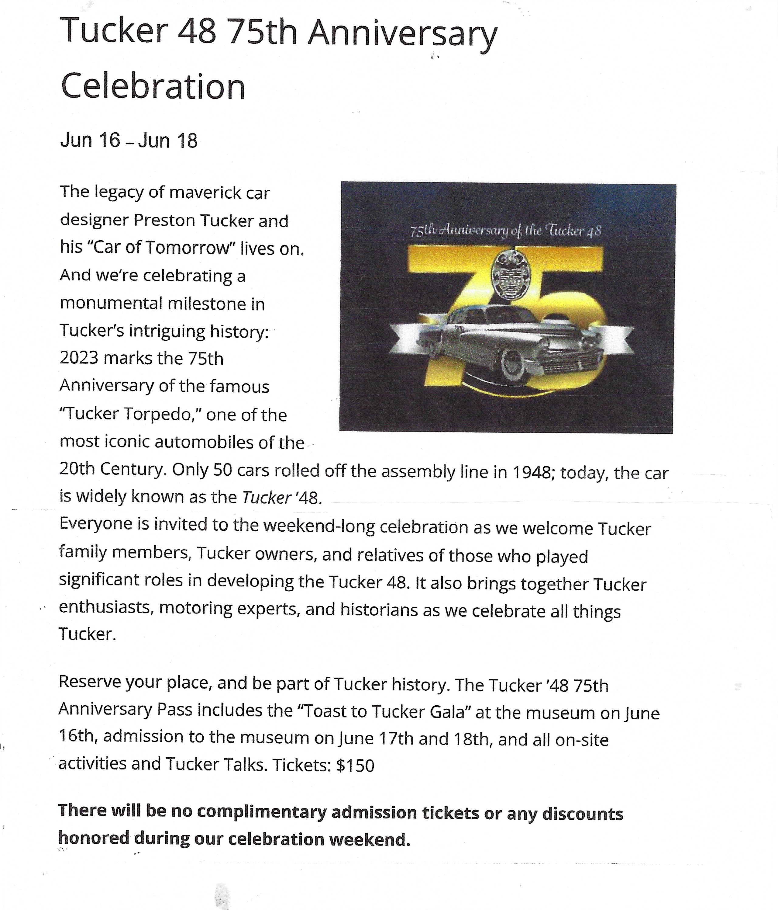 AACA Museum Tucker 48 75th Anniversary Celebration, Hershey, PA