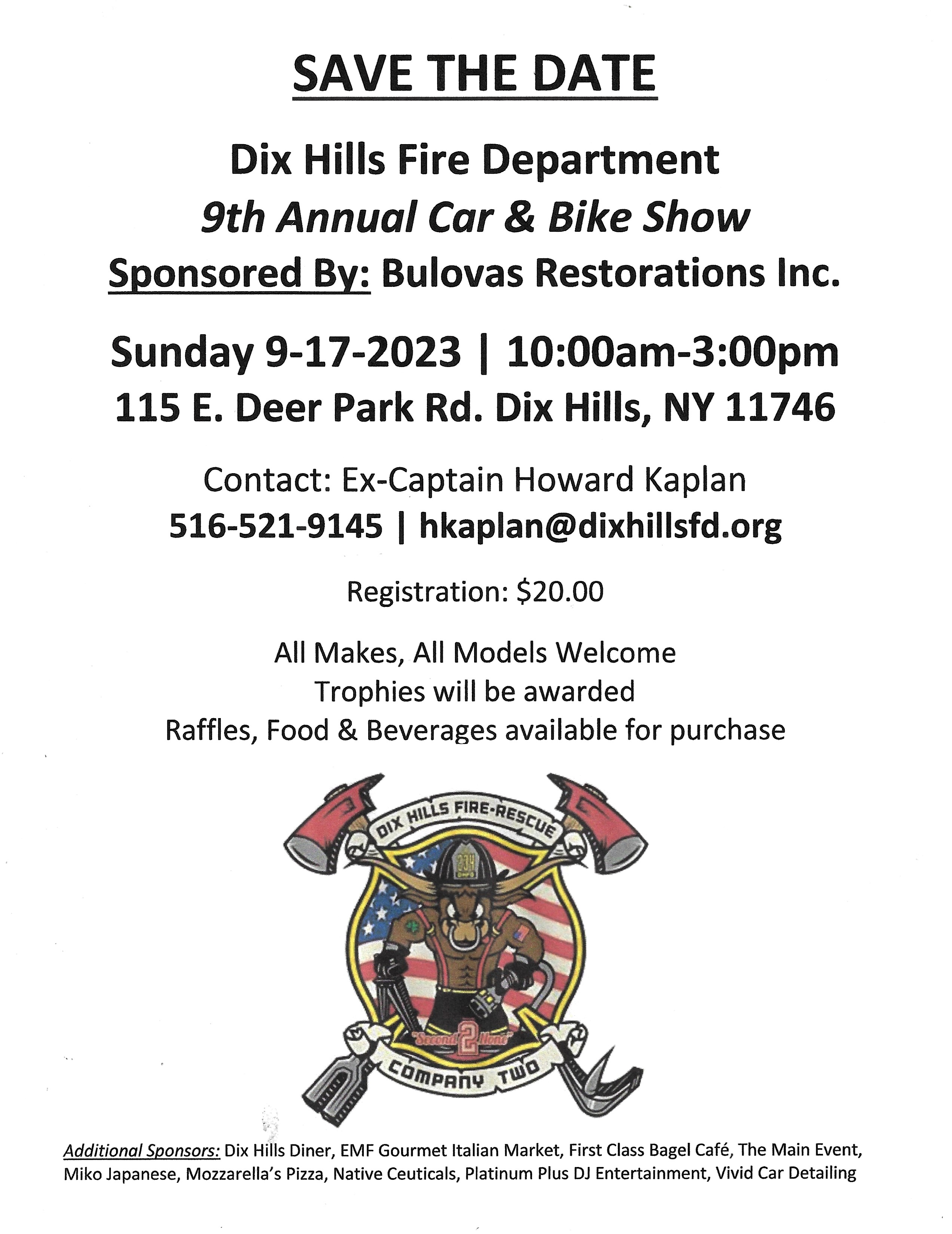 Dix Hills Fire Department 9th Annual Car & Bike Show, Dix Hills, NY