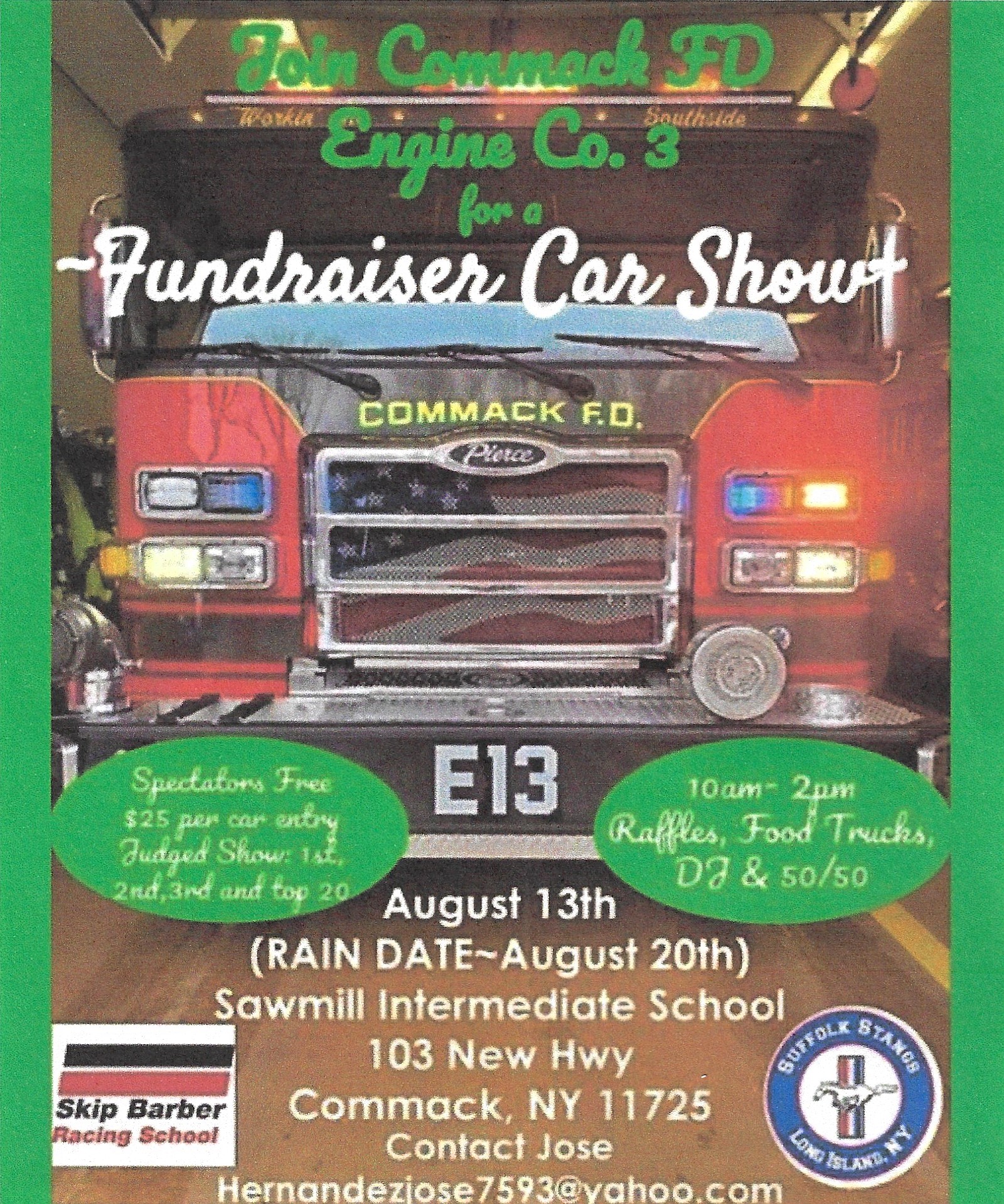 Commack FD Engine Co. 3 Fundraiser Car Show, Commack, NY