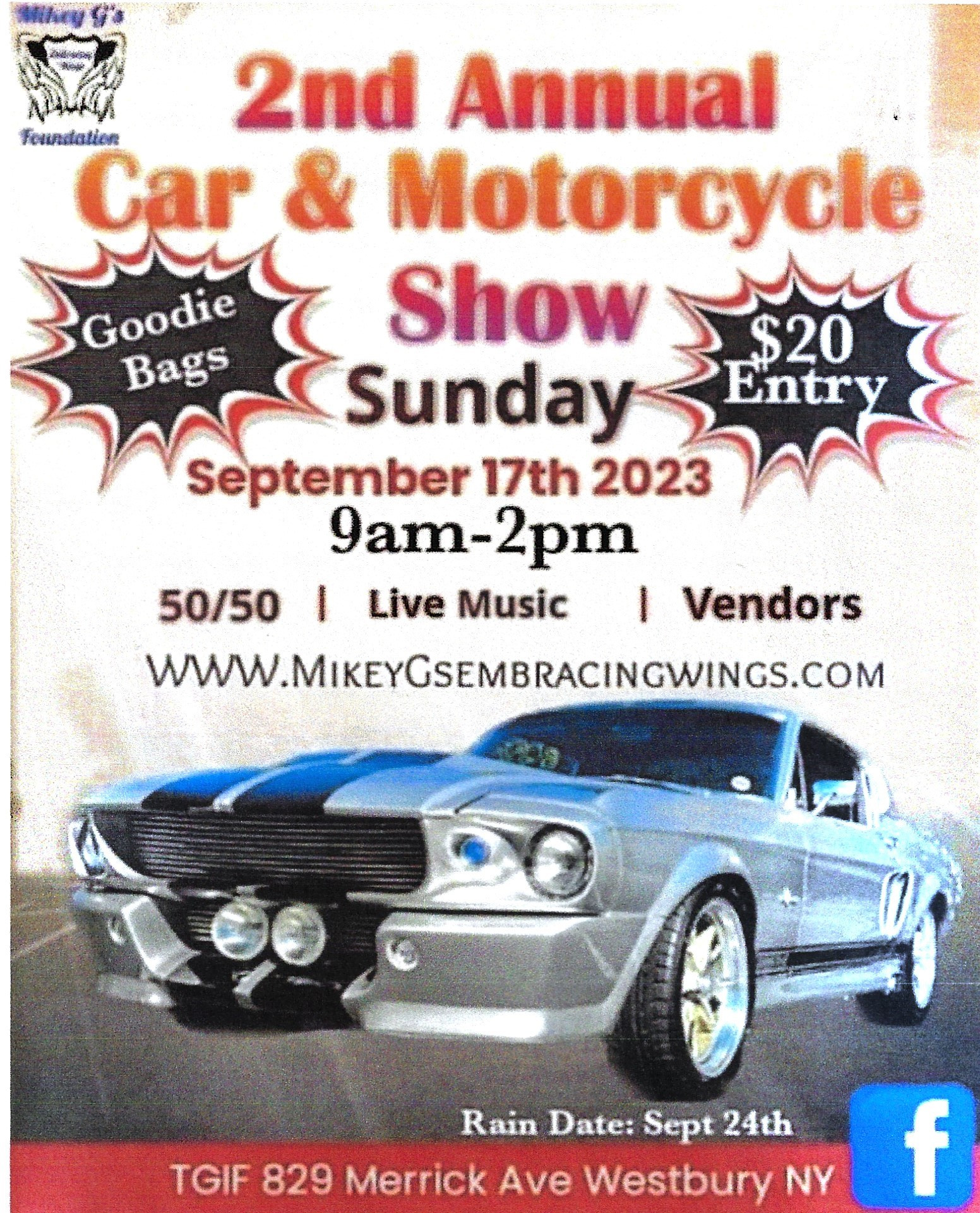 Mikey G’s Foundation 2nd Annual Car & Motorcycle Show, Westbury, NY