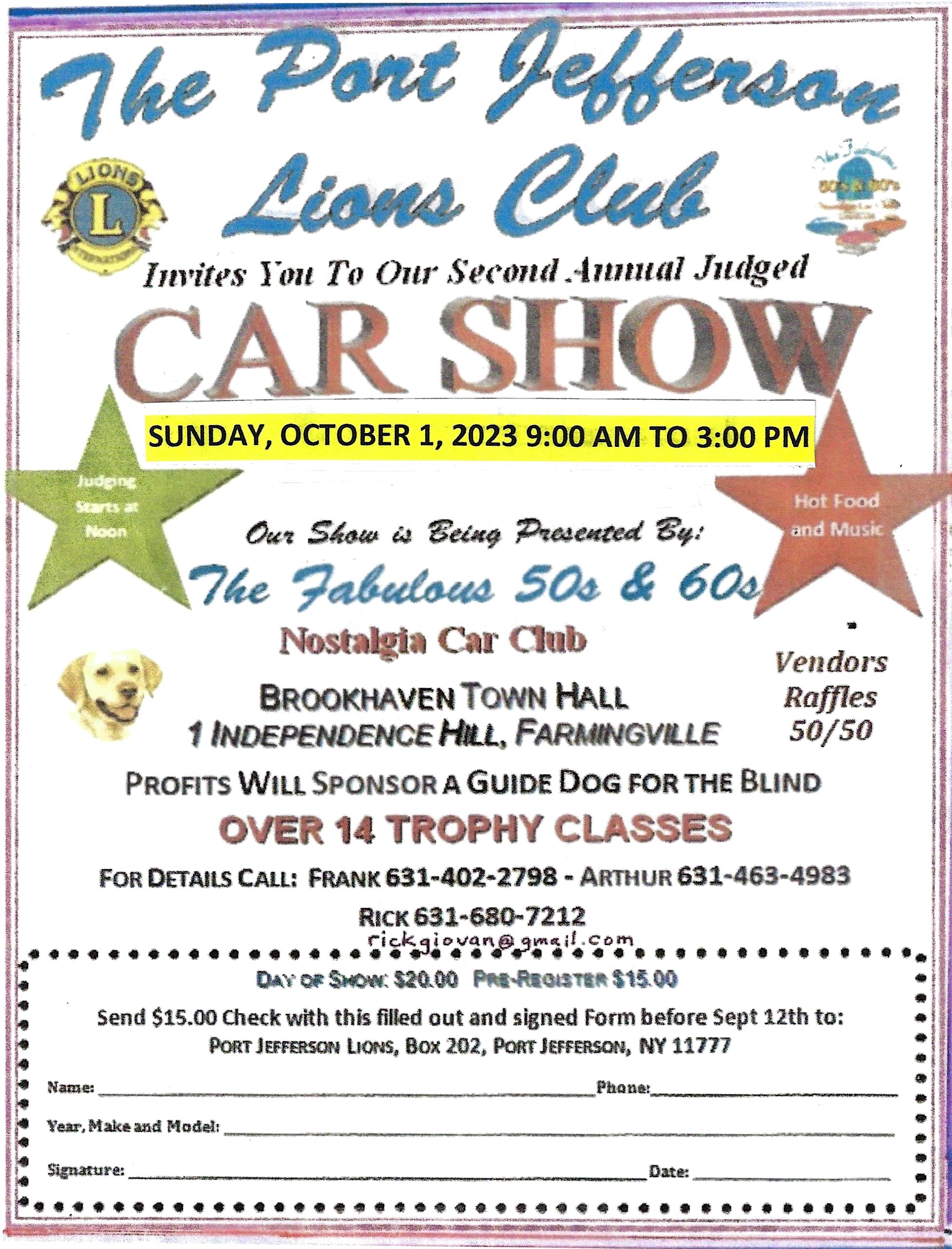 The Port Jefferson Lions Club 2nd Annual Car Show, Farmingville, NY