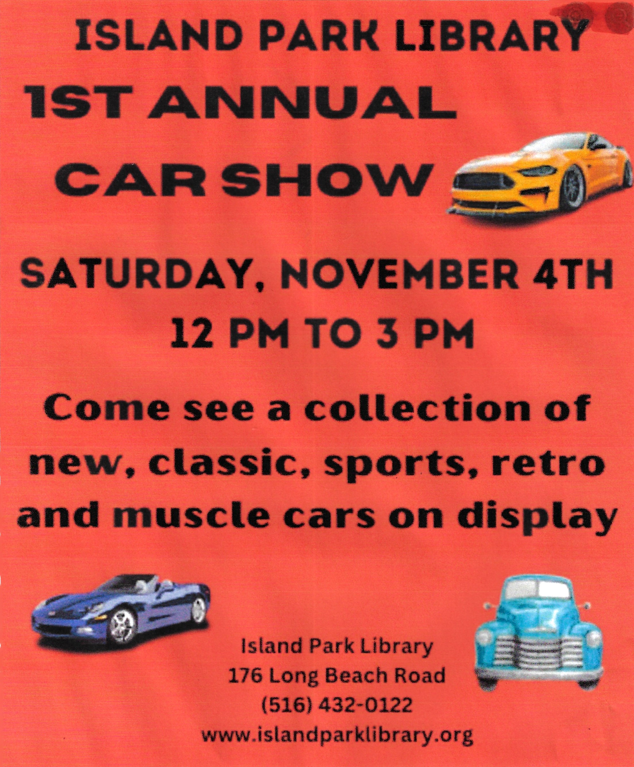 Island Park Library 1st Annual Car Show, Island Park, NY