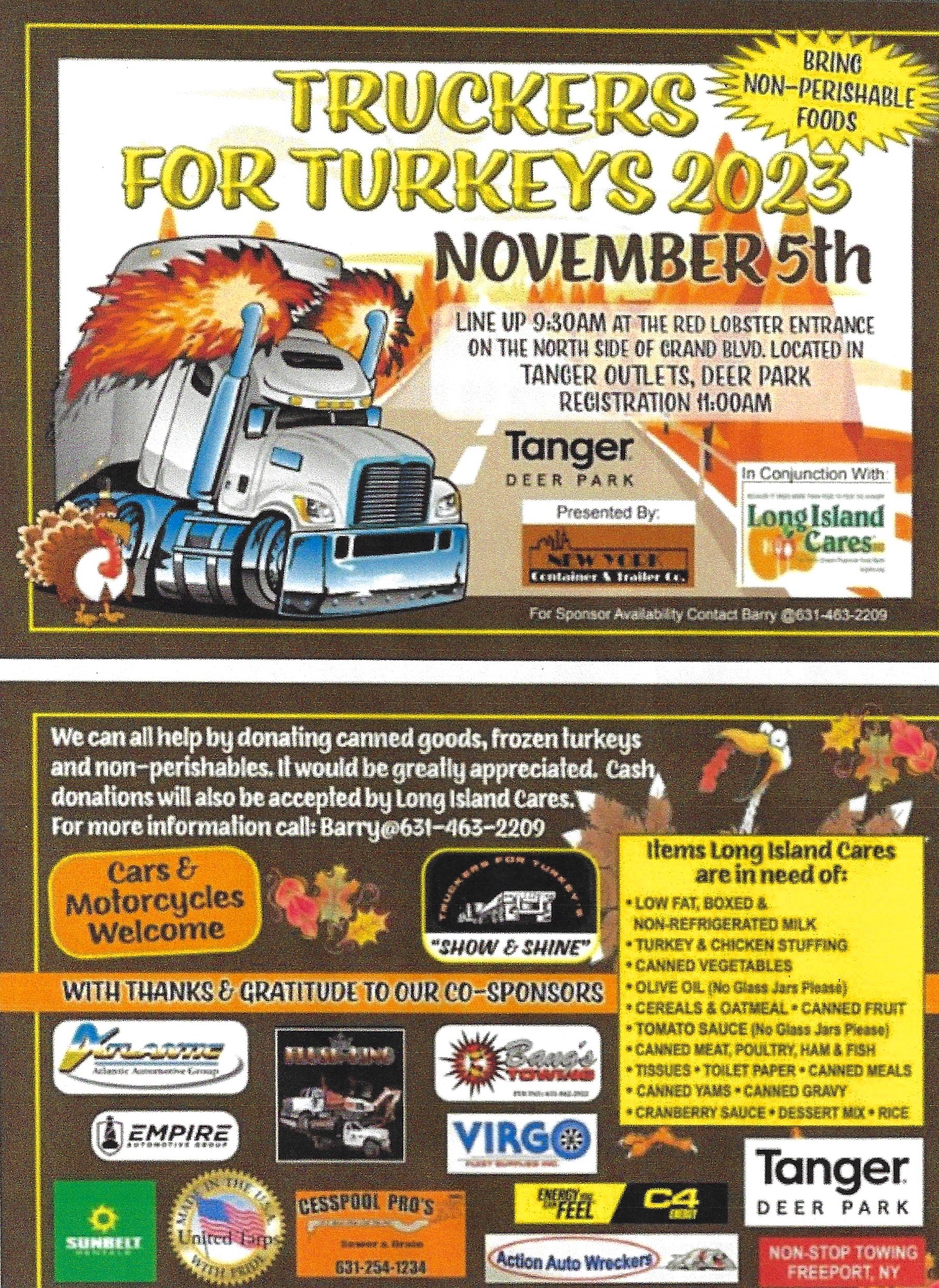 Truckers For Turkeys 2023 Cars & Motorcycle Show, Deer Park, NY