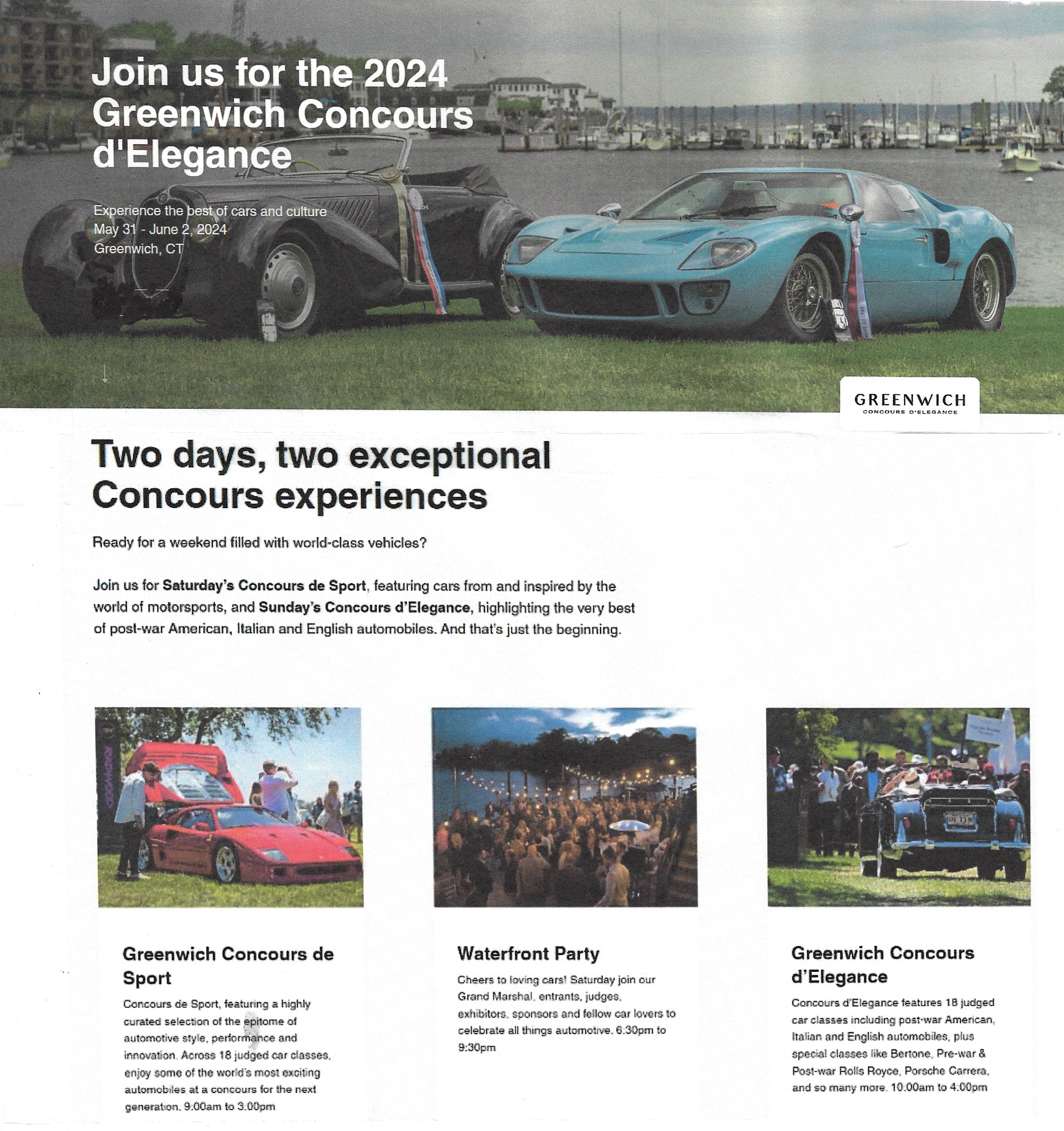 Greenwich Concours d Elegance, Greenwich, CT.