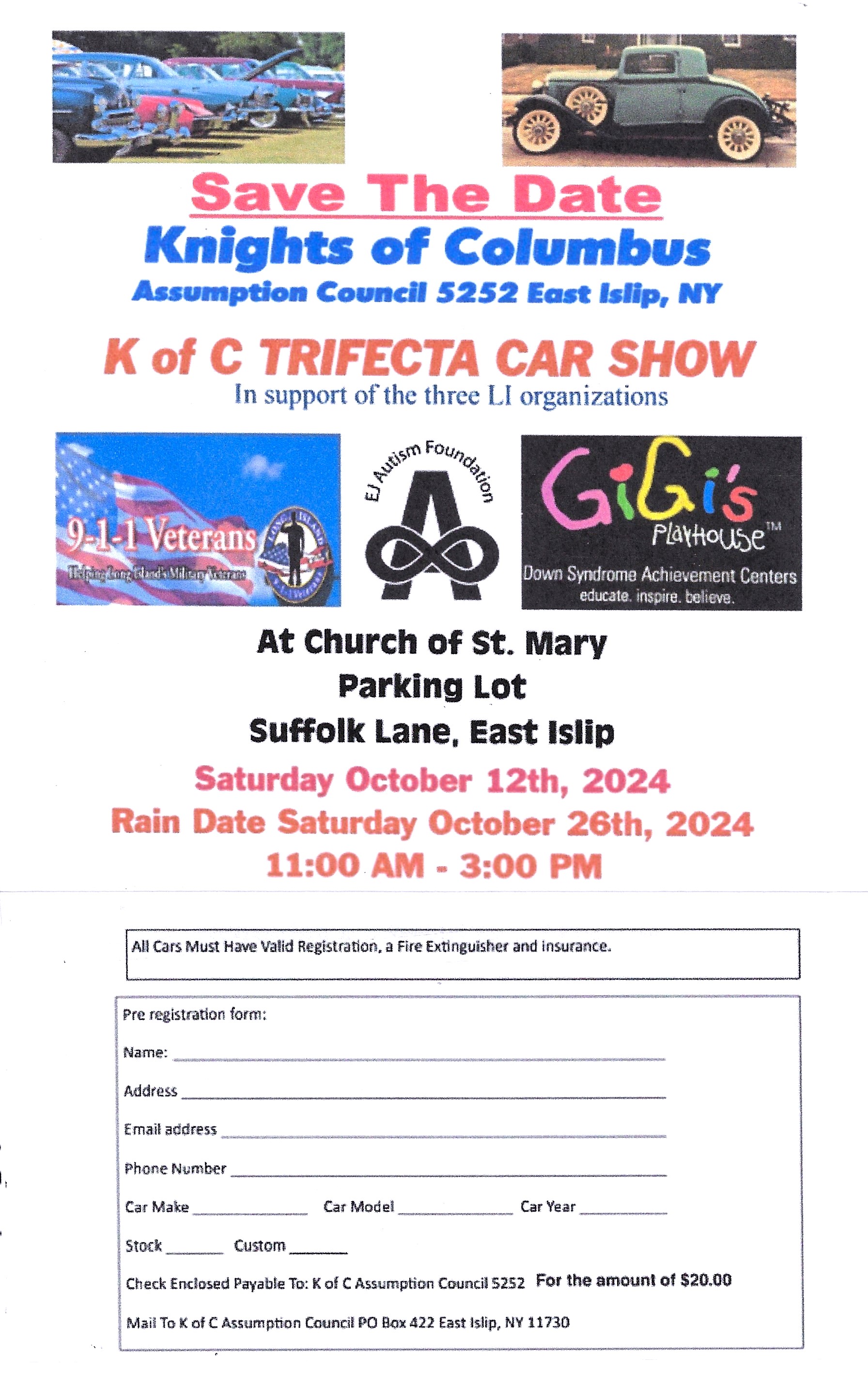 Knights of Columbus Trifecta Car Show, East Islip, NY