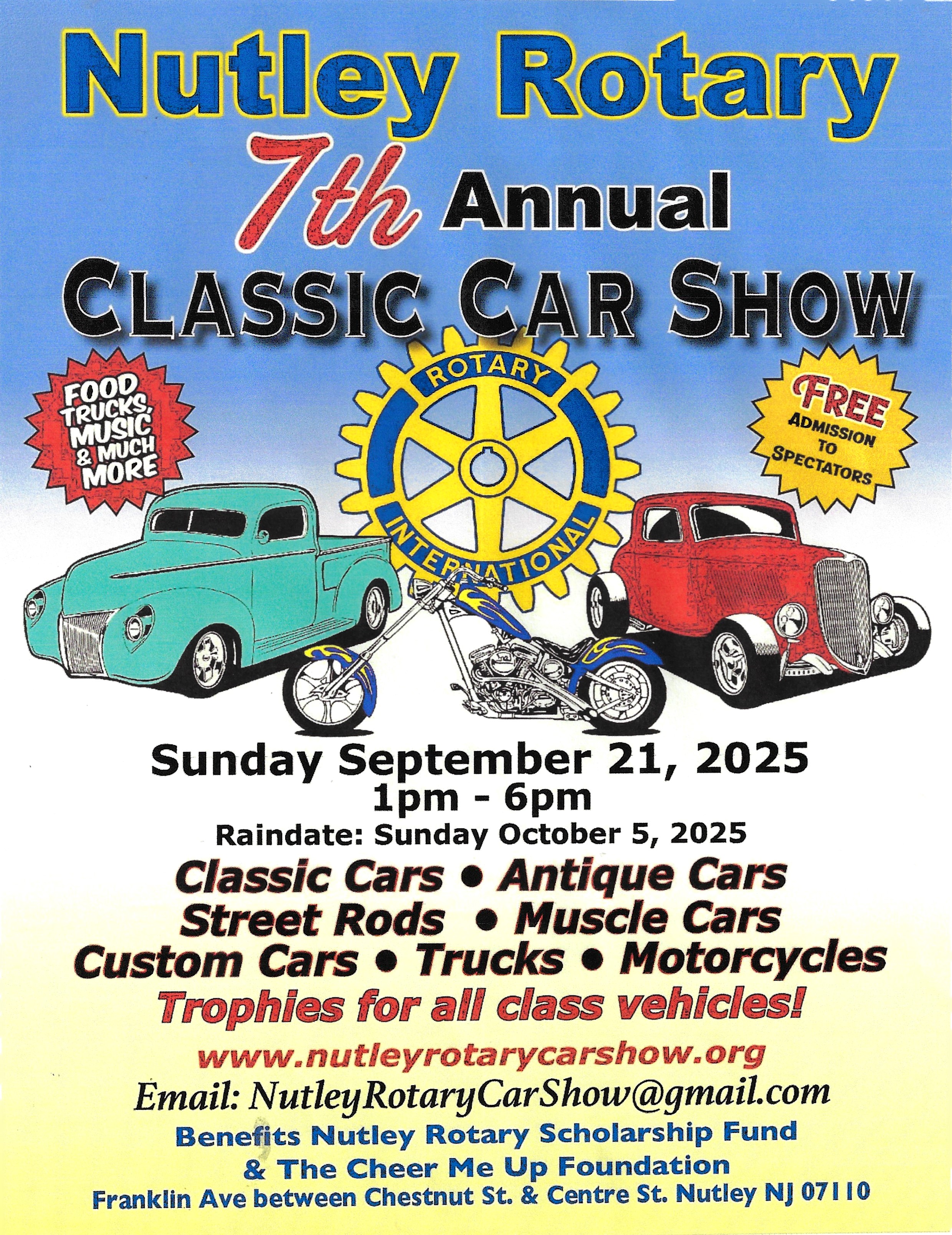 Nutley Rotary 7th Annual Classic Car Show, Nutley, NJ