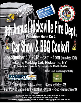 8th Annual Hicksville FD Car Show & BBQ Cook-Off, Hicksville, NY