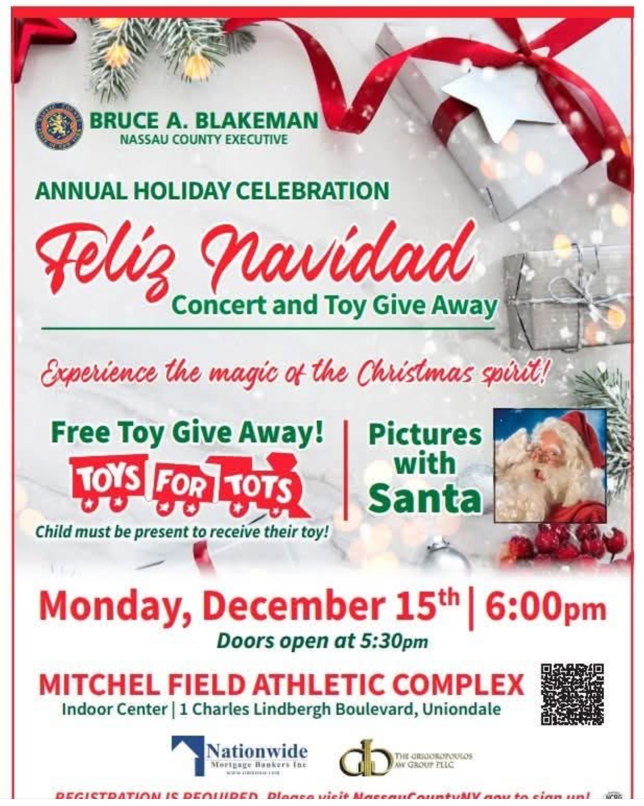 Nassau County Executive Annual Holiday Feliz Navidad Concert & Toy Giveaway, Uniondale, NY