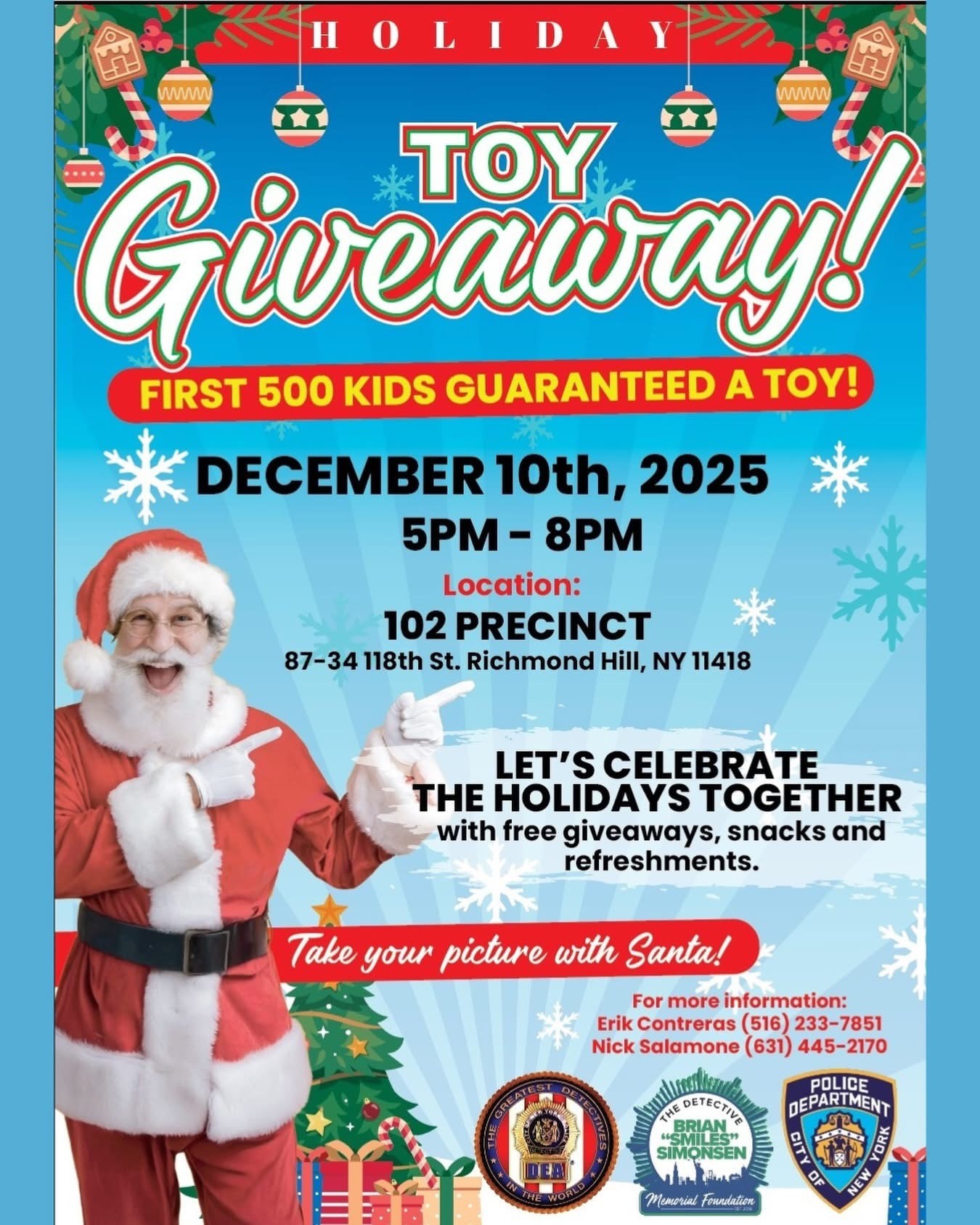 NYPD Holiday Toy Giveaway, Richmond Hill, NY