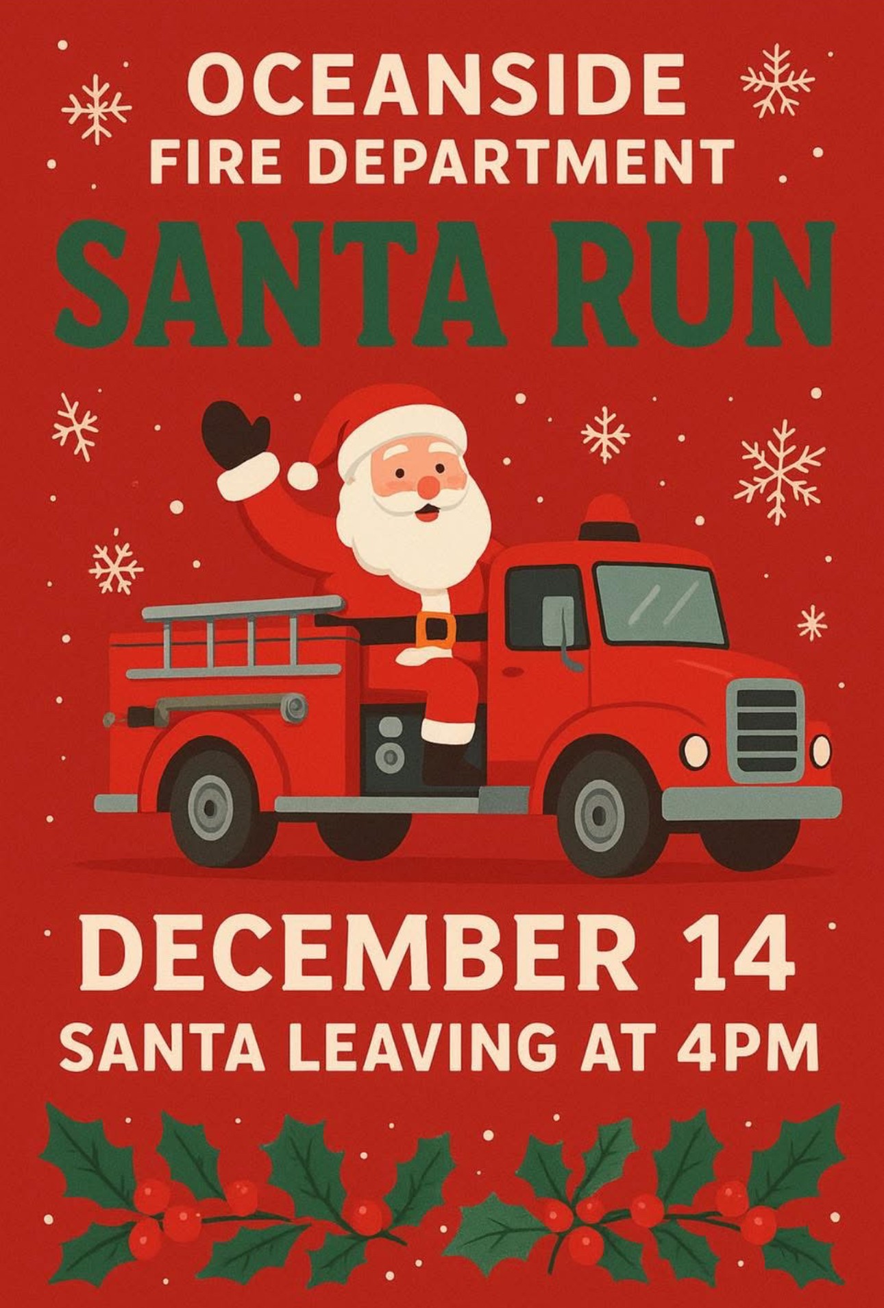 Oceanside Fire Department Santa Run, Oceanside, NY