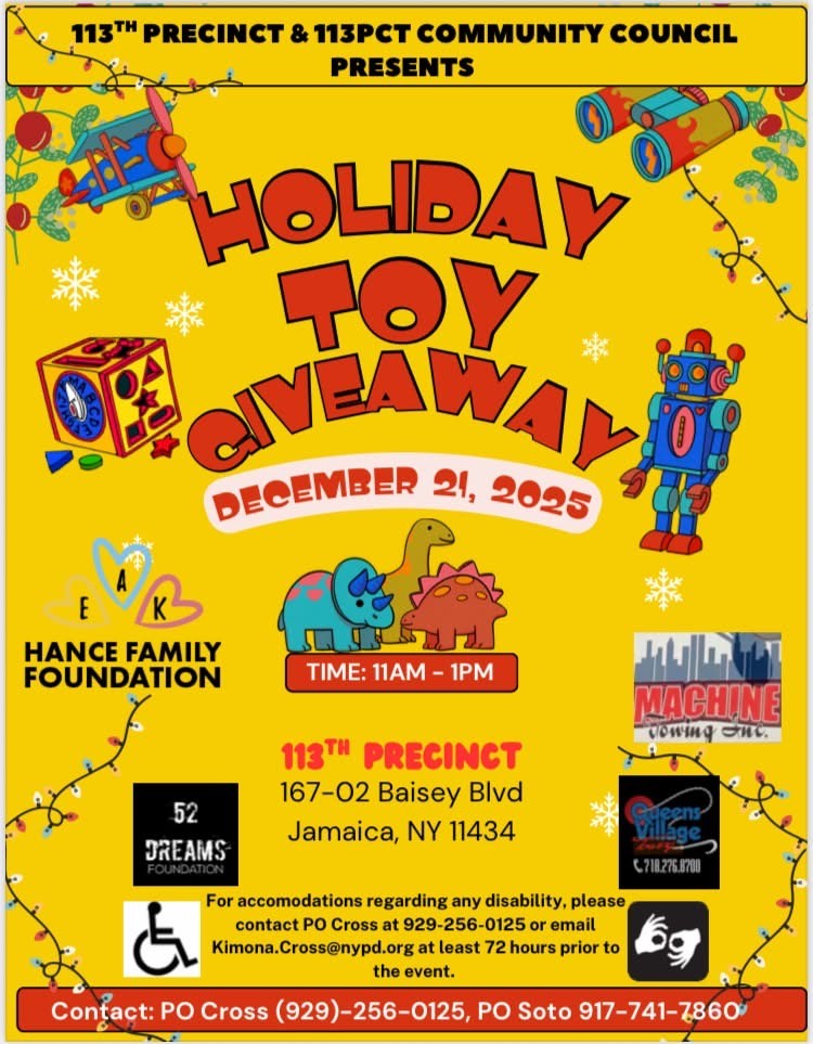NYPD 113th PCT Holiday Toy Giveaway, Jamaica, NY