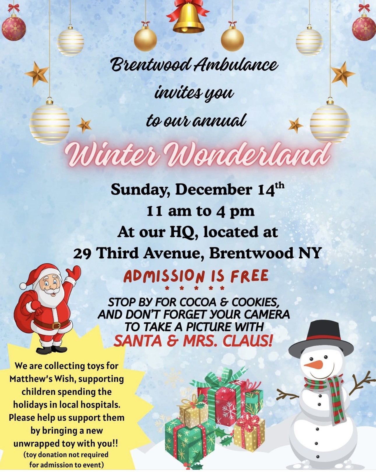Brentwood Ambulance’s Annual Winter Wonderland, Brentwood, NY