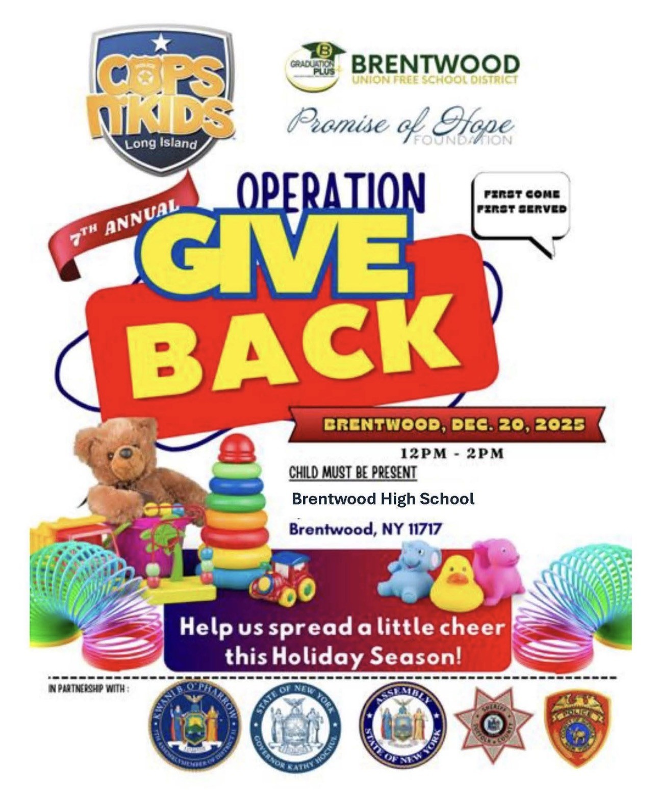 Cops n” Kids 7th Annual Operation Give Back, Brentwood, NY