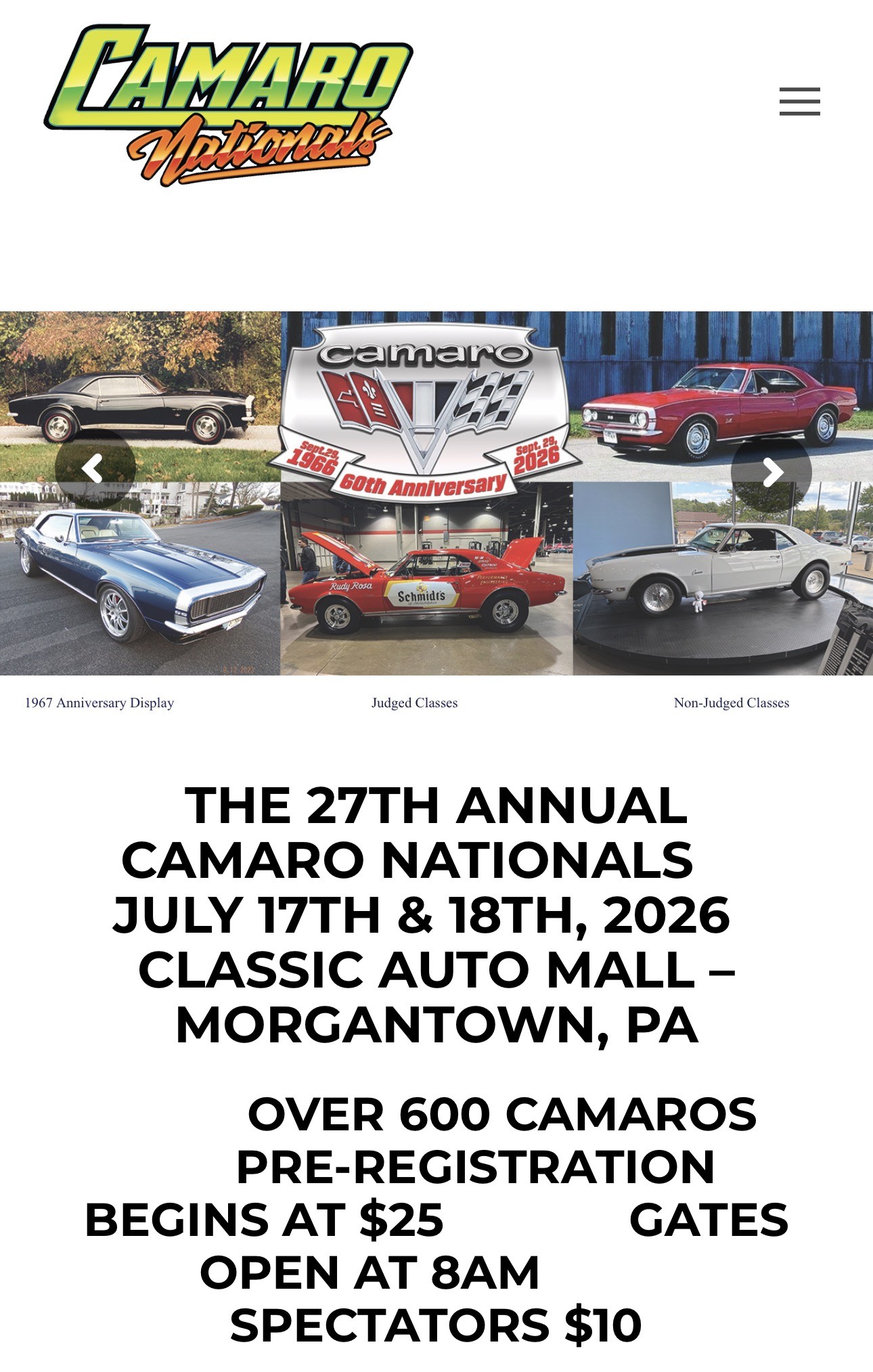 The 27th Annual Camaro Nationals, Morgantown, PA.