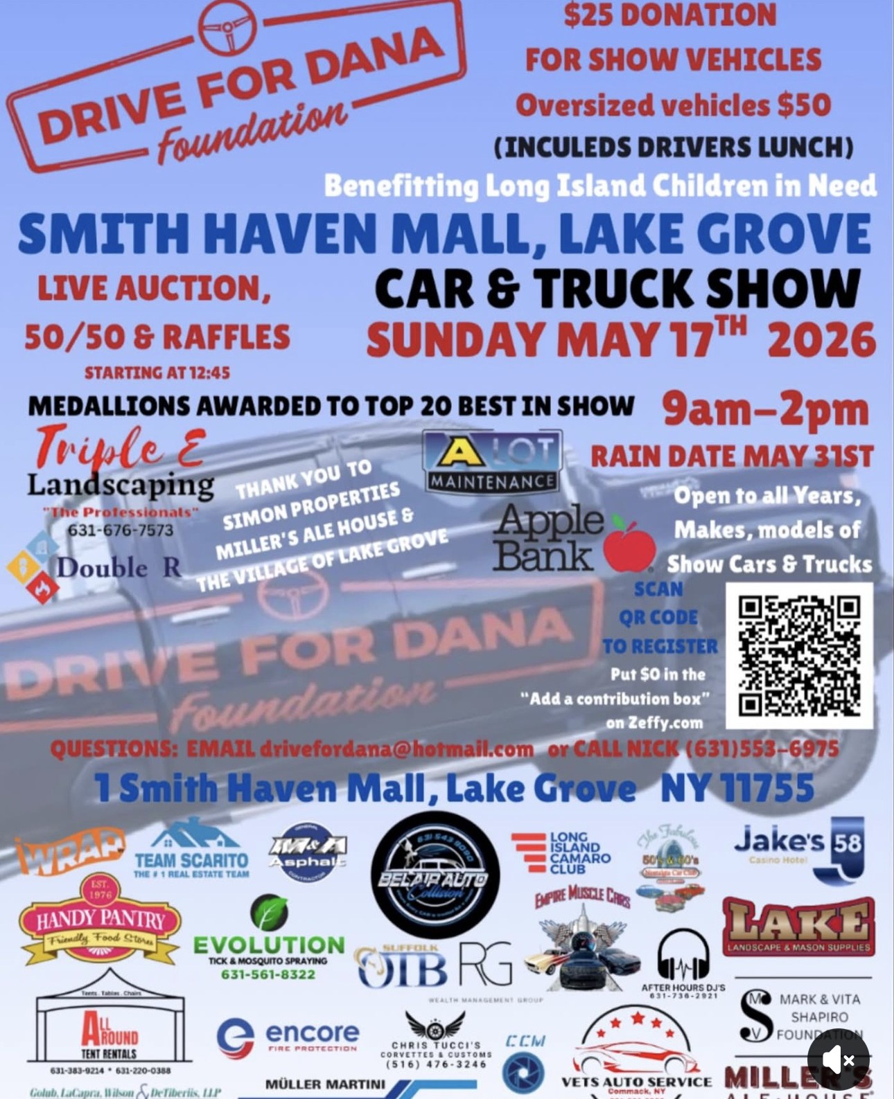 The Drive for Dana Foundation Car & Truck Show, Lake Grove, NY