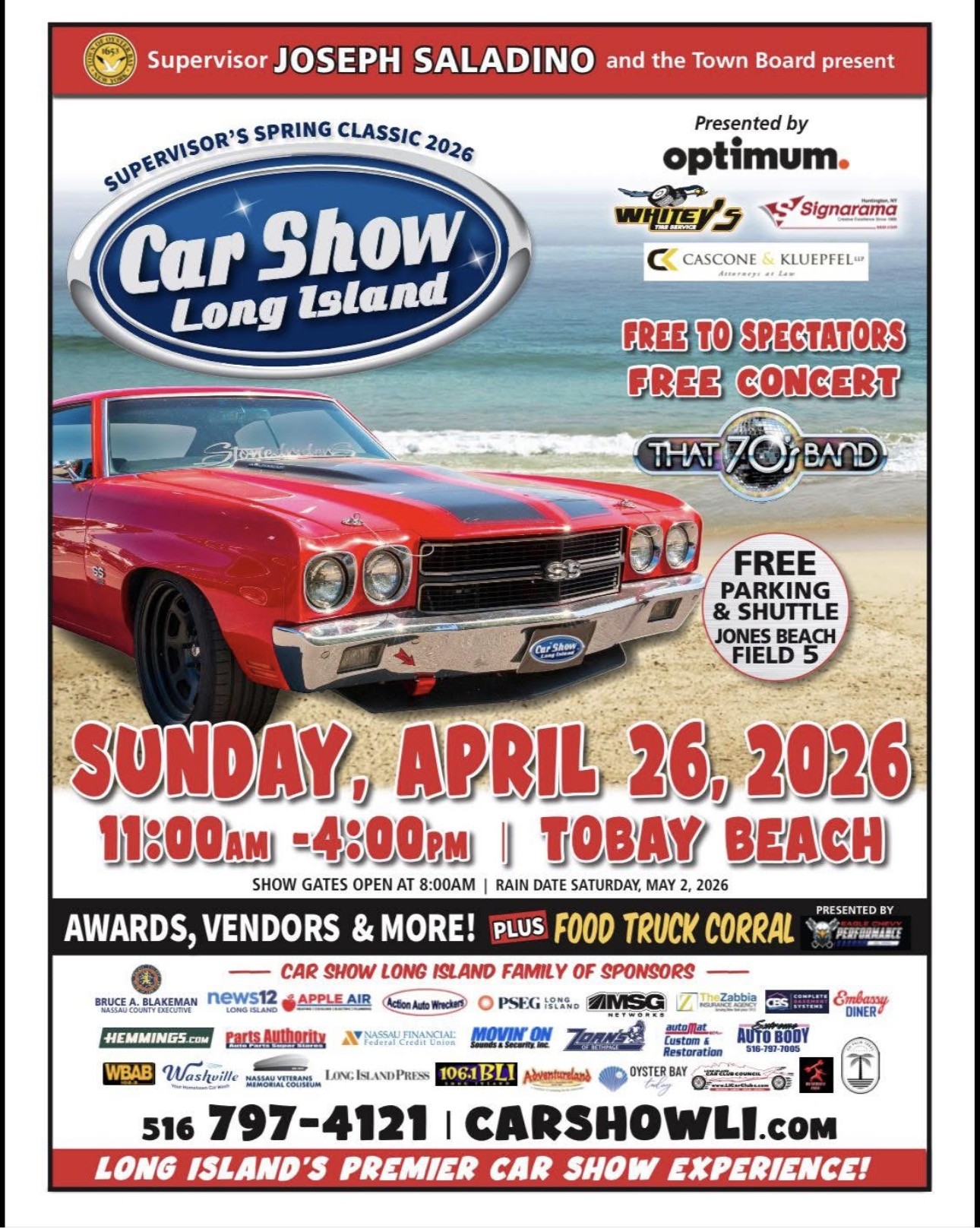 Car Show Long Island  presents the Spring Classic at Tobay Beach, Massapequa, NY