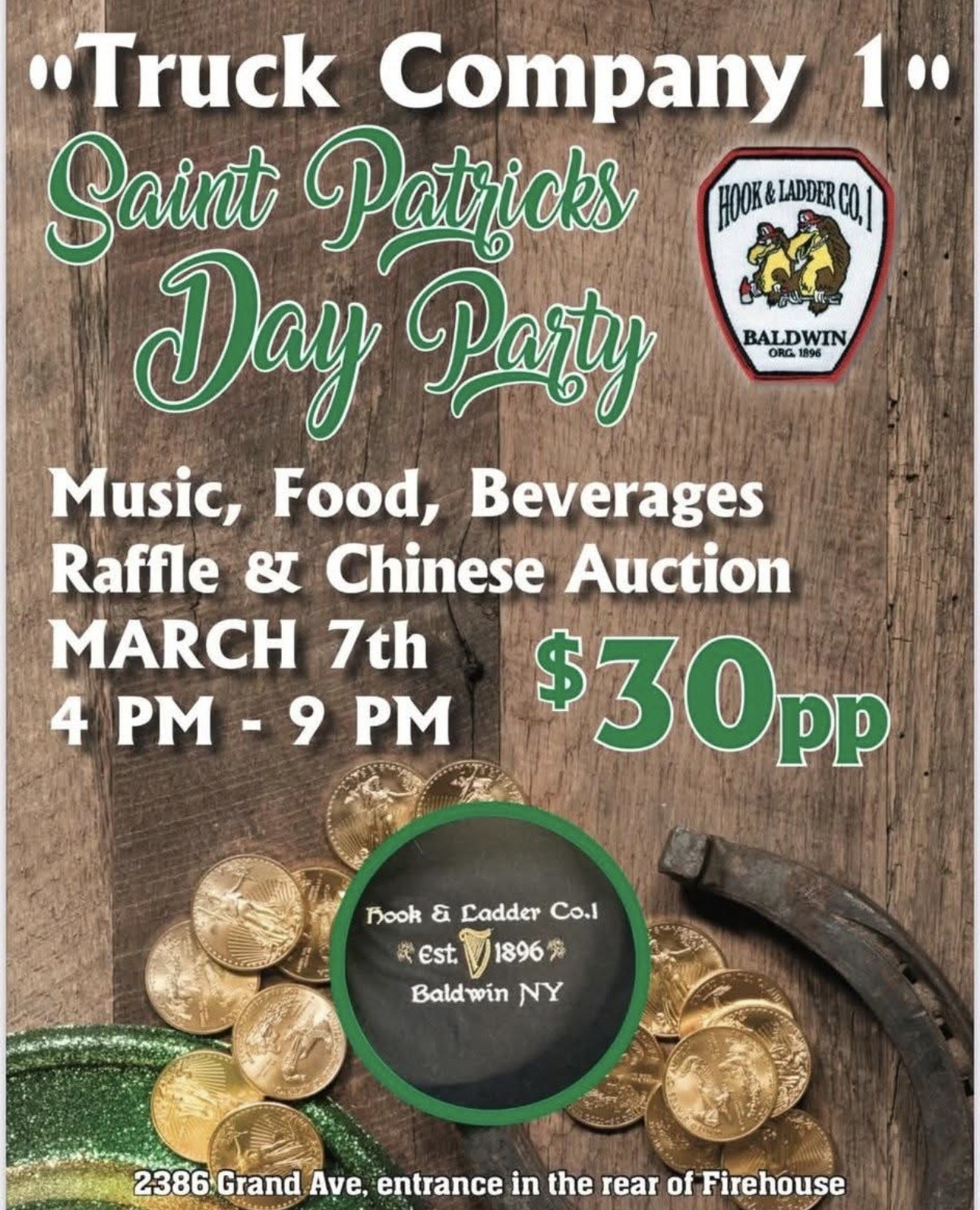 Baldwin FD Truck Co. 1 Saint Patrick’s Day Party, Baldwin, NY
