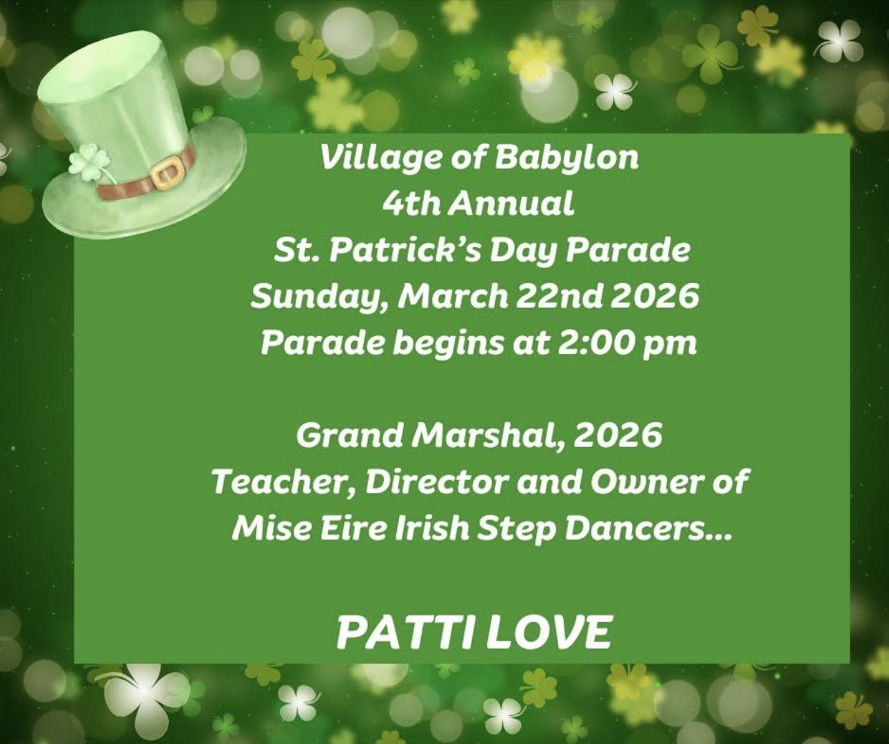 Village of Babylon 4th Annual St. Patrick’s Day Parade, Babylon, NY