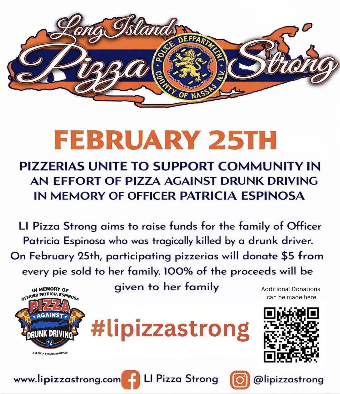 Nassau County Police Department Long Island Pizza Strong Event, Long Island, NY