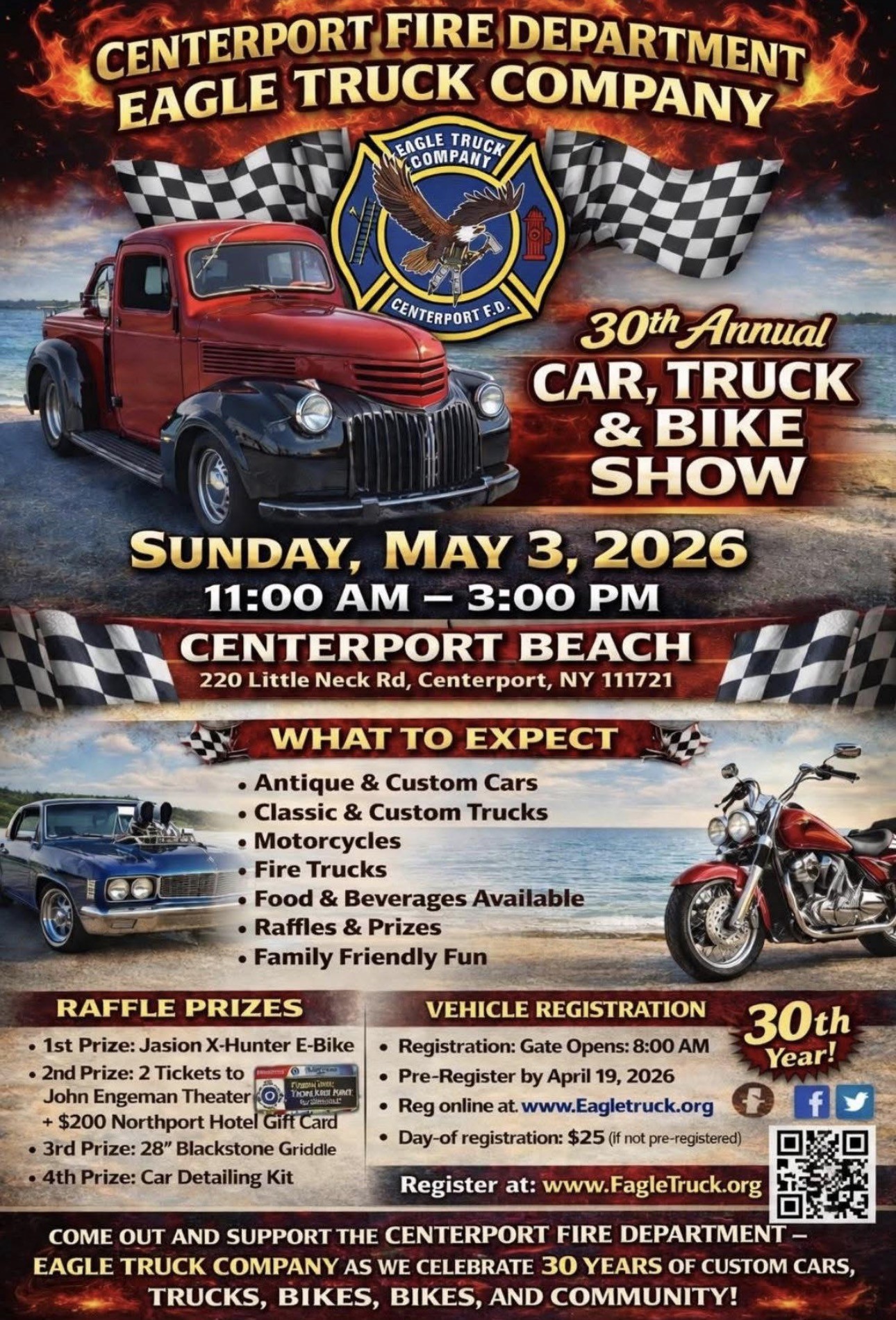 Centerport Fire Department Eagle Truck Co. 30th Annual Car, Truck & Bike Show, Centerport, NY