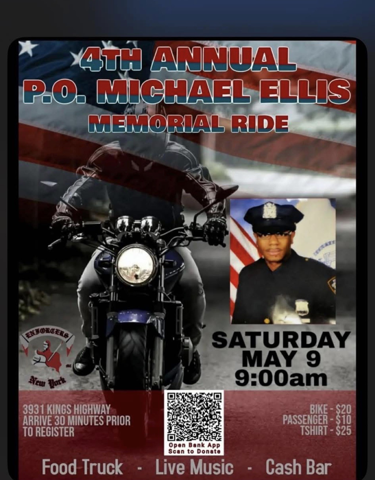 The 4th Annual PO Michael Ellis Memorial Ride, Brooklyn, NY