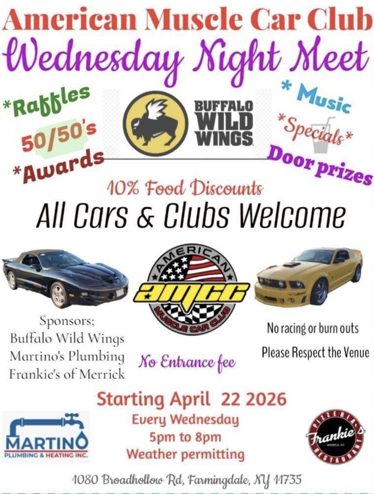 American Muscle Cars Wednesday Night Car Meet, Farmingdale, NY