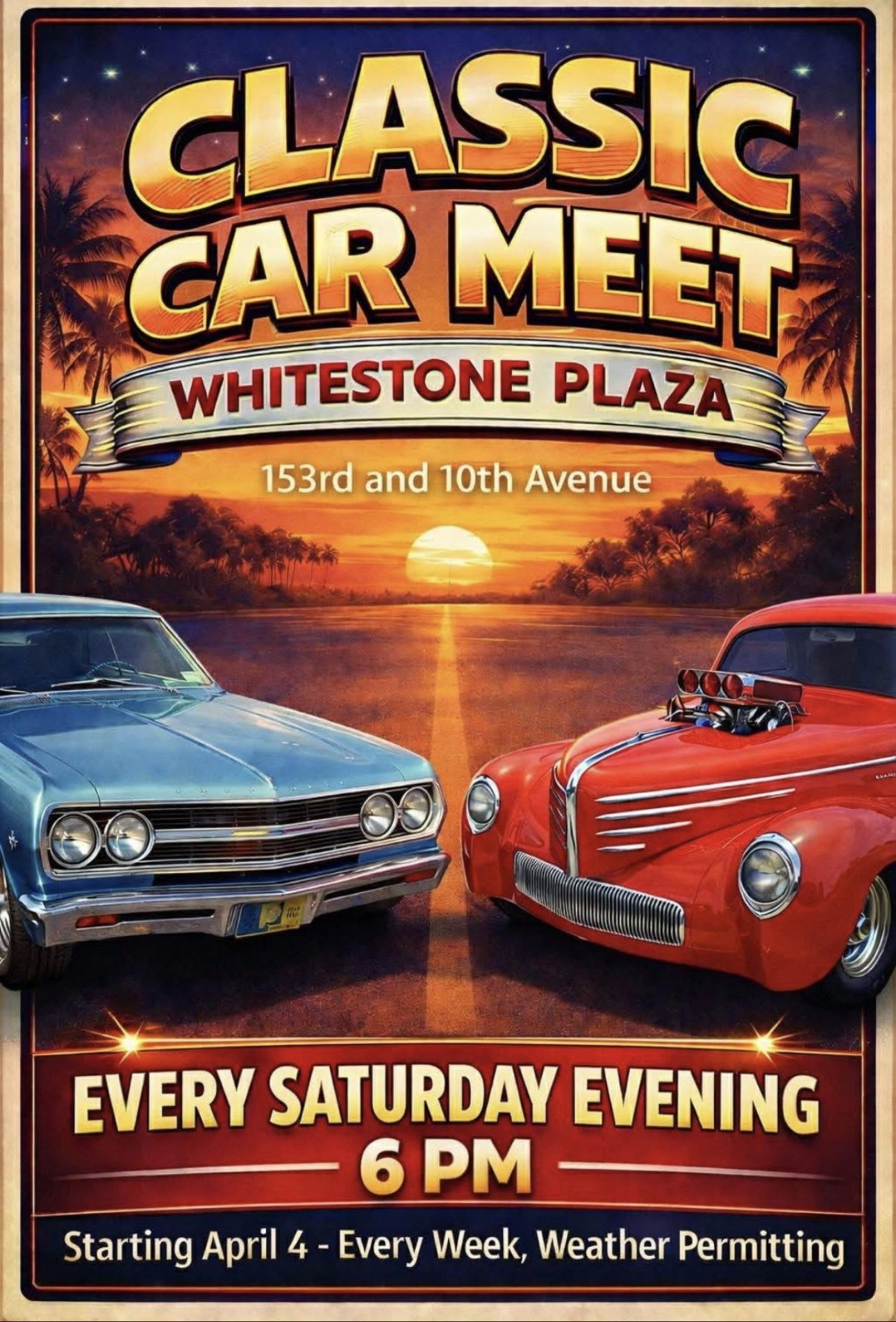 Saturday Night Class Car Meet, Flushing, NY