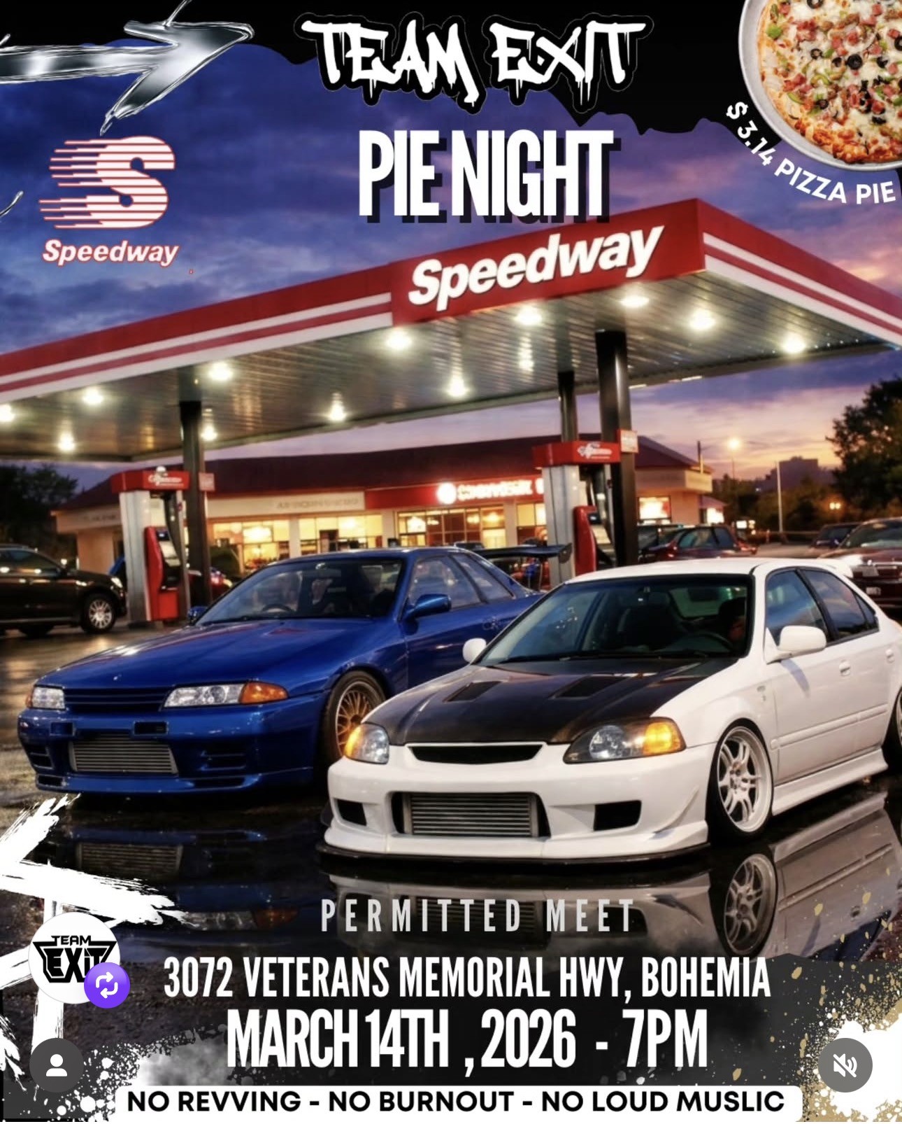 The Speedway Team Exit Pie Night Car Meet-Up. Bohemia, NY