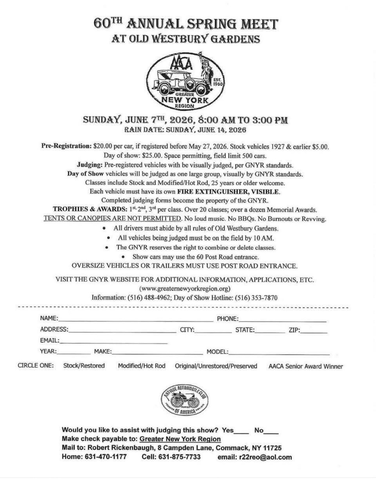 The AACA NY Region 60th Annual Spring Meet, Old Westbury, NY