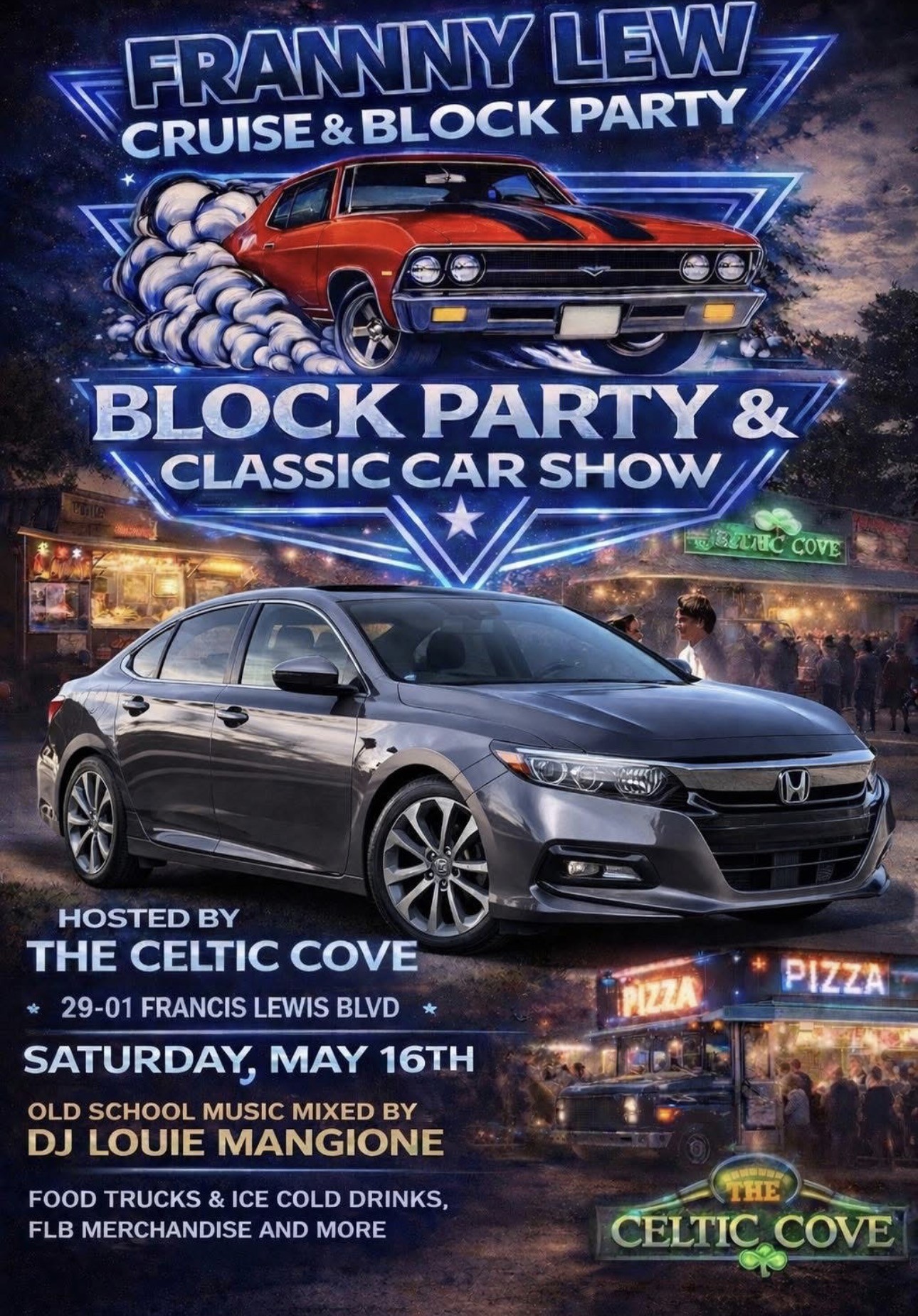 The Franny Lew Car Cruise & Block Party, Flushing, NY