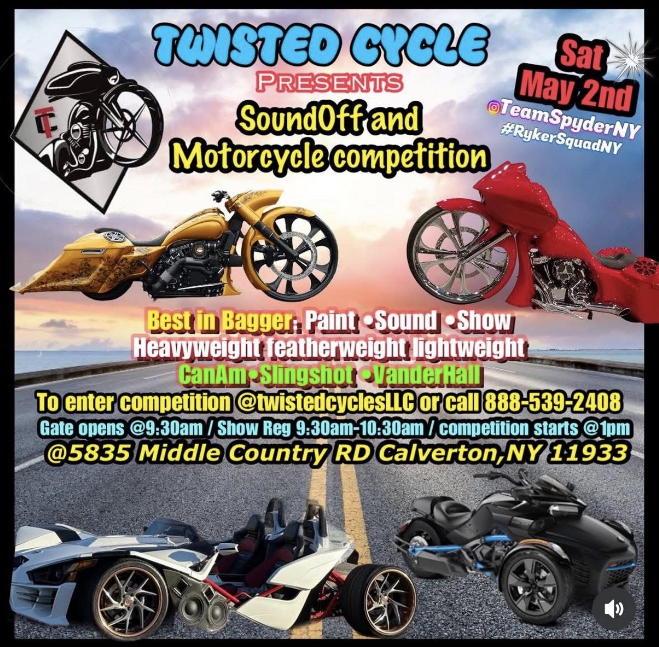 The Twisted Circle Sound-off & Motorcycle Competition, Calverton, NY