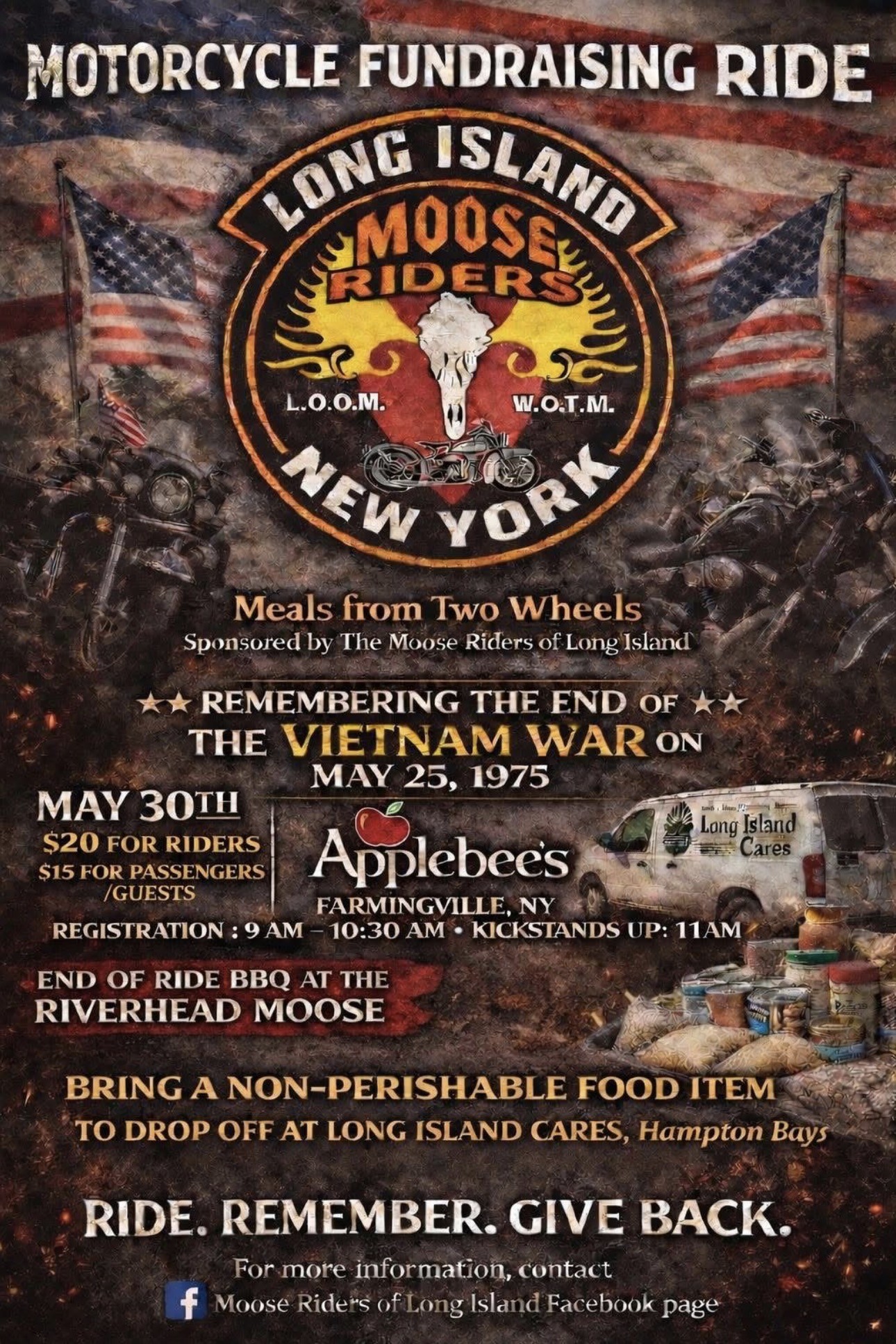 The Long Island, NY Moose Riders Motorcycle Fundraising Ride, Farmingville, NY