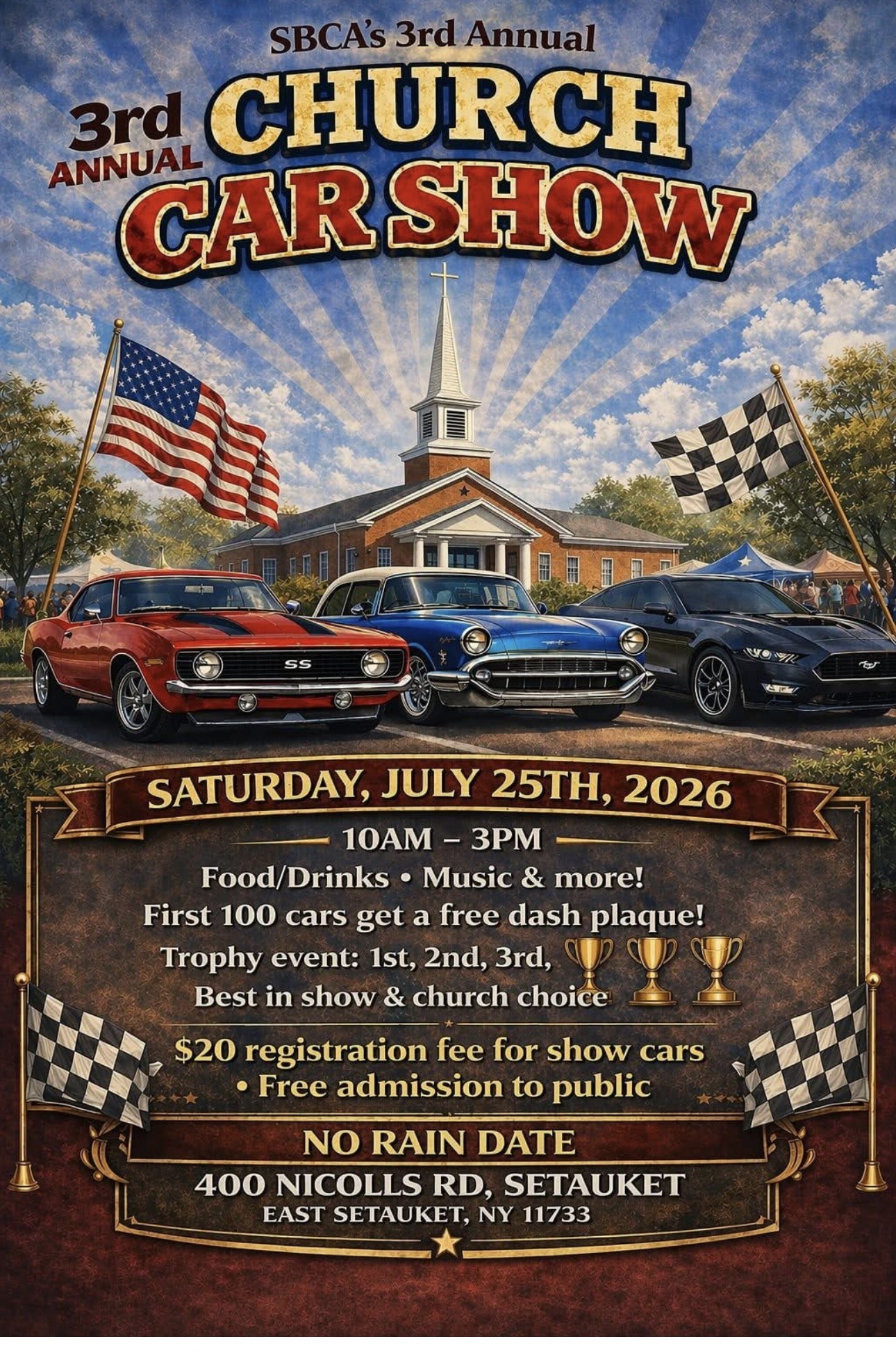 The Stony Brook Christian Assembly 3rd Annual Car Show, East Setauket, NY
