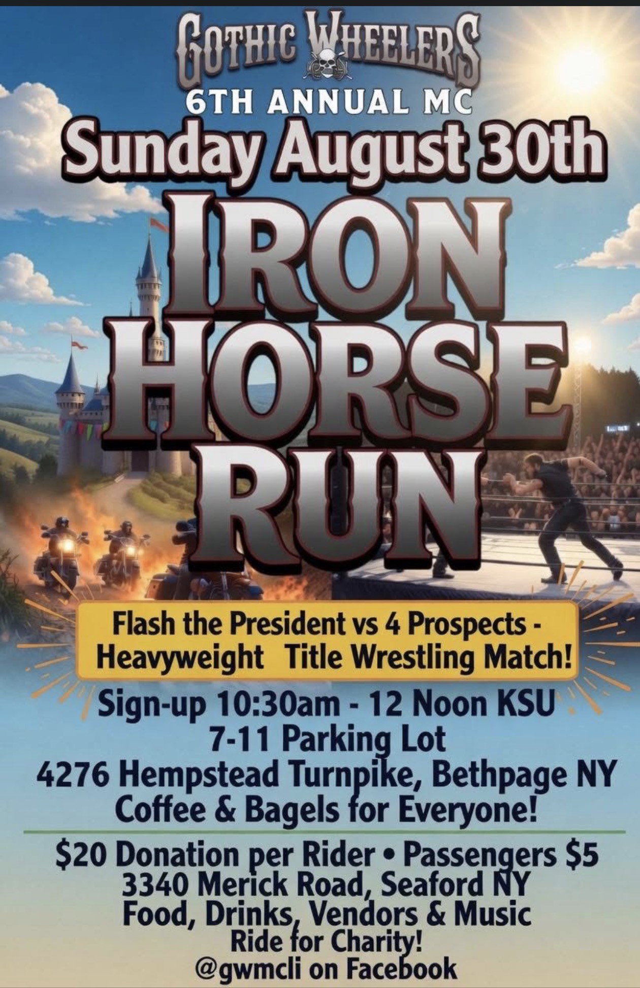 The Gothic Wheelers 6th Annual Iron Horse Motorcycle Run & Meet, Seaford, NY