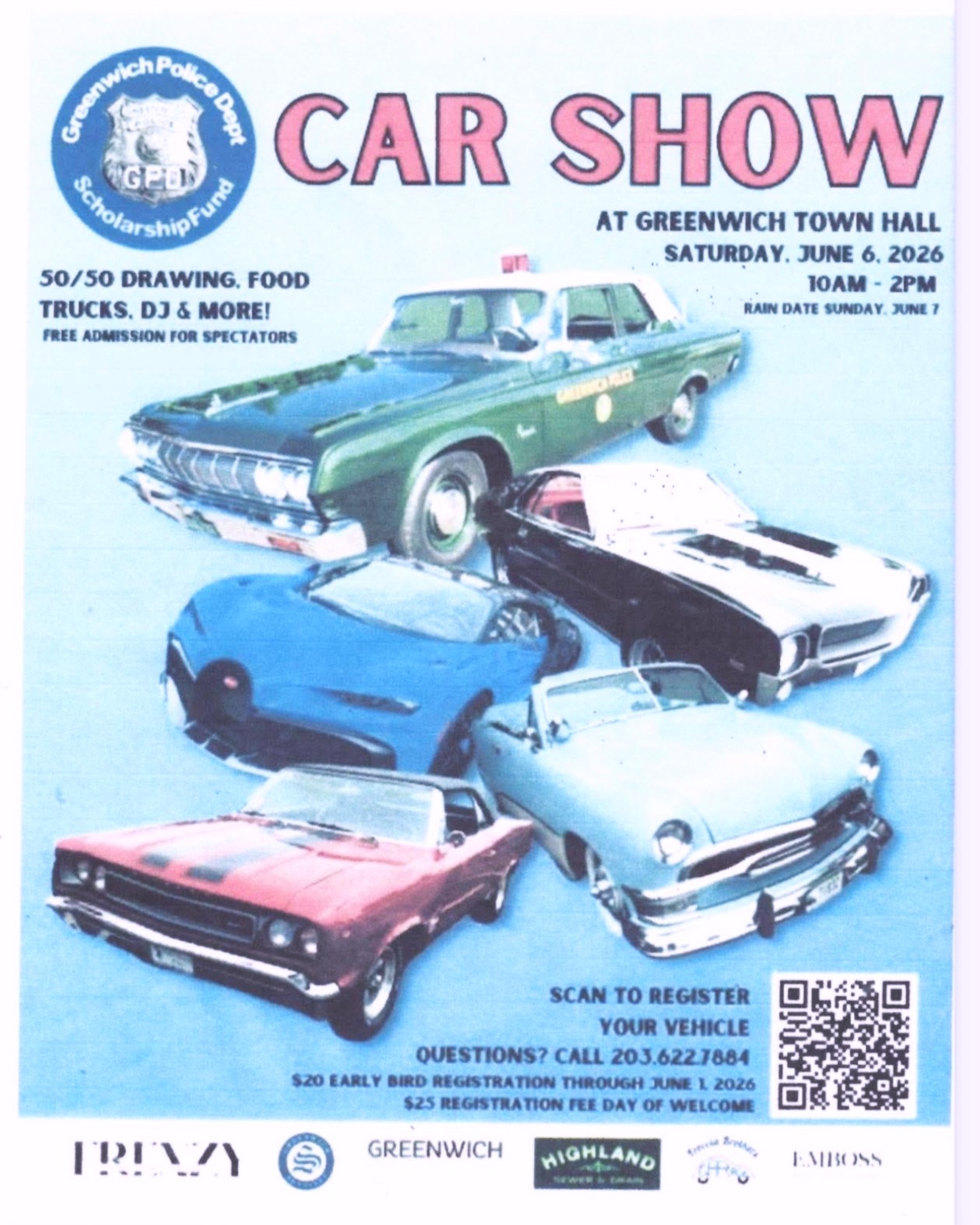 The Greenwich PD Scholarship Fund Car Show, Greenwich, CT.