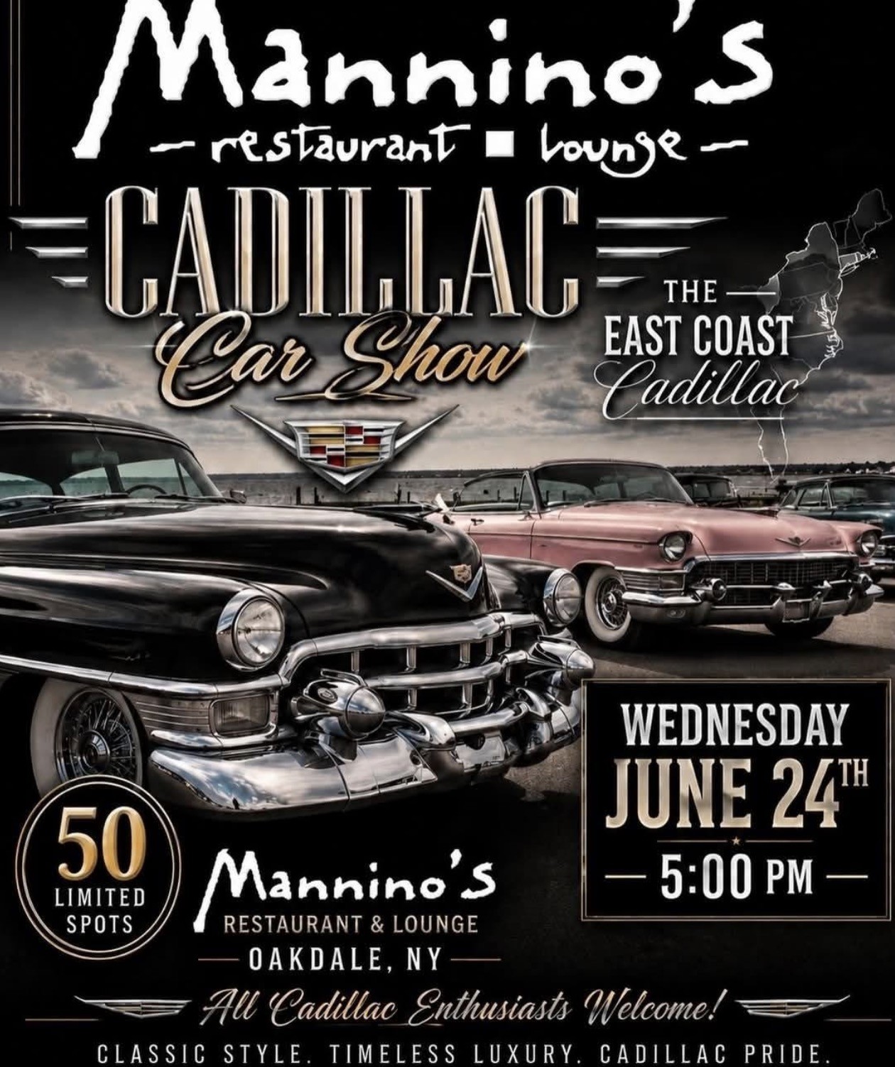 Mannino’s Restaurant & Lounge’s Cadillac Car Show, Oakdale, NY